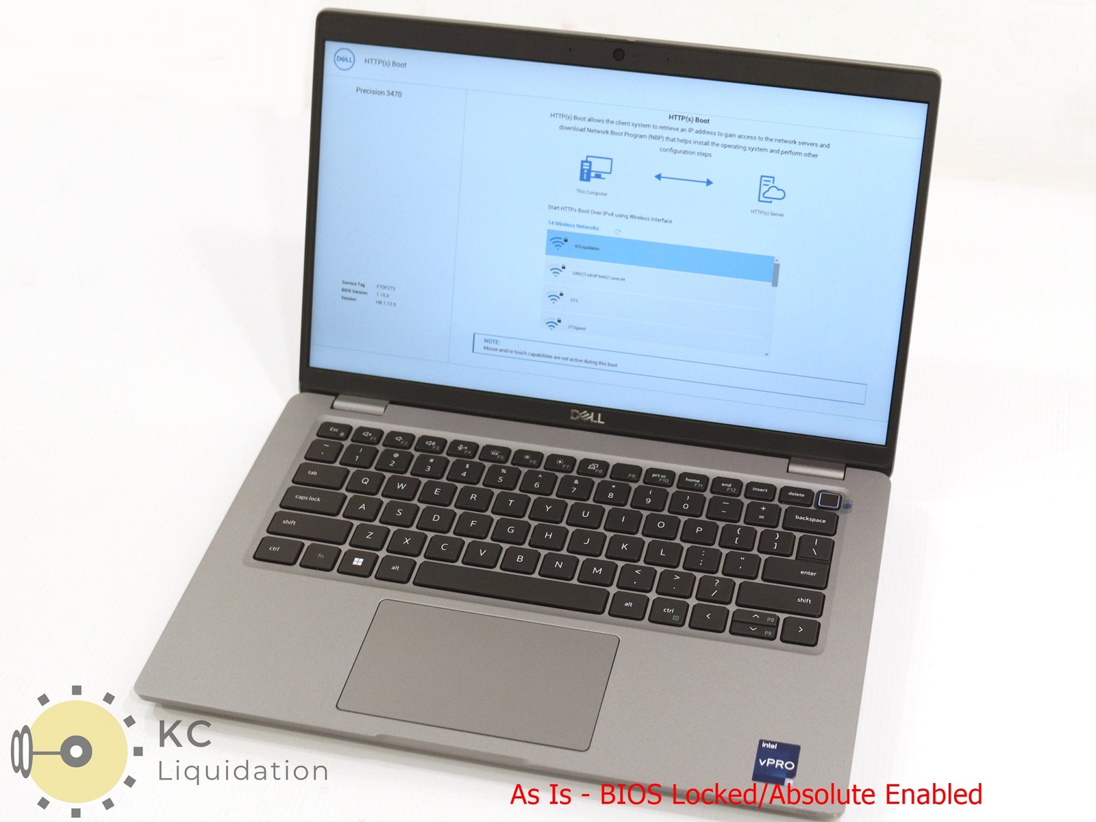 Dell Precision 3470 14″ i7-1270P 8GB RAM – BIOS Locked No SSD/HD/OS