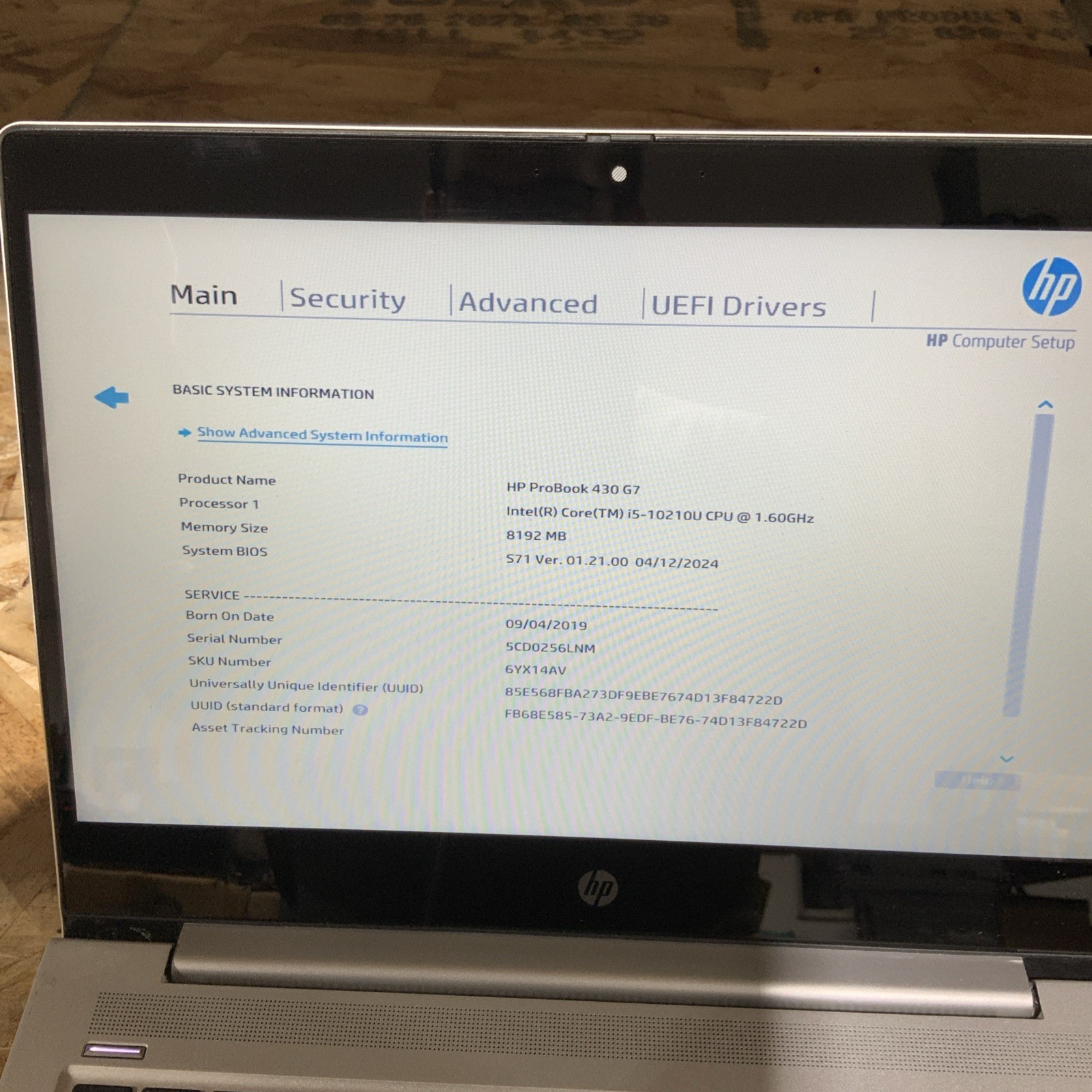 HP ProBook 430 G7 13.3 Silver FHD i5-10210U 1.60GHz 8GB 256GB SSD W11 A052