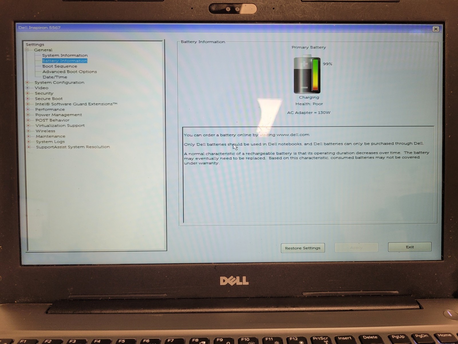 Dell inspiron 5567 15.6″ i5-7200u 2.5ghz 8gb ram 1tb hdd w11p READ 2J5WVF2