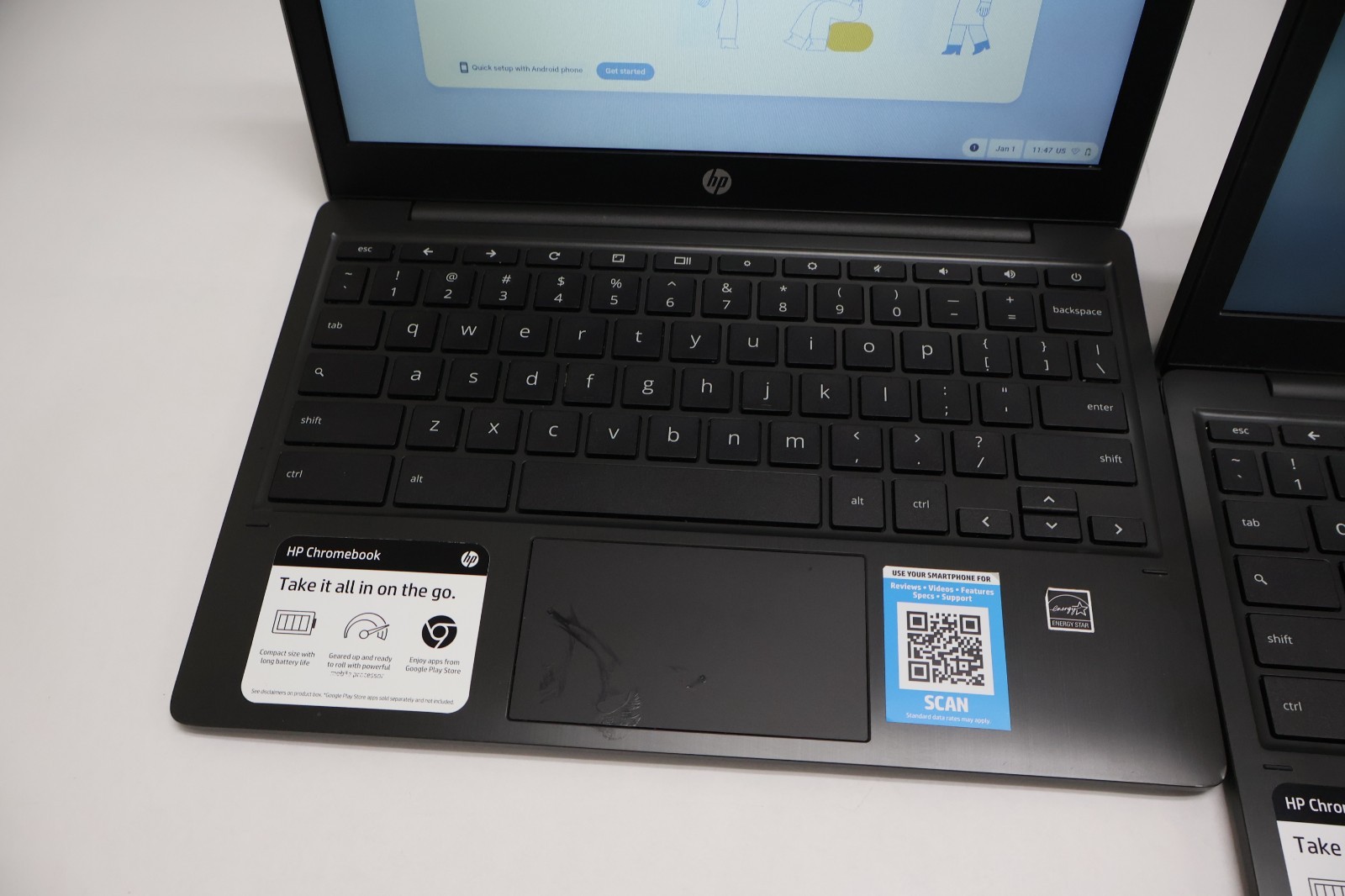 Lot of 3 HP 11A-NA0081CL 2H7Q9UA MediaTek MT8183 4GB RAM 32 GB Chromebook Laptop