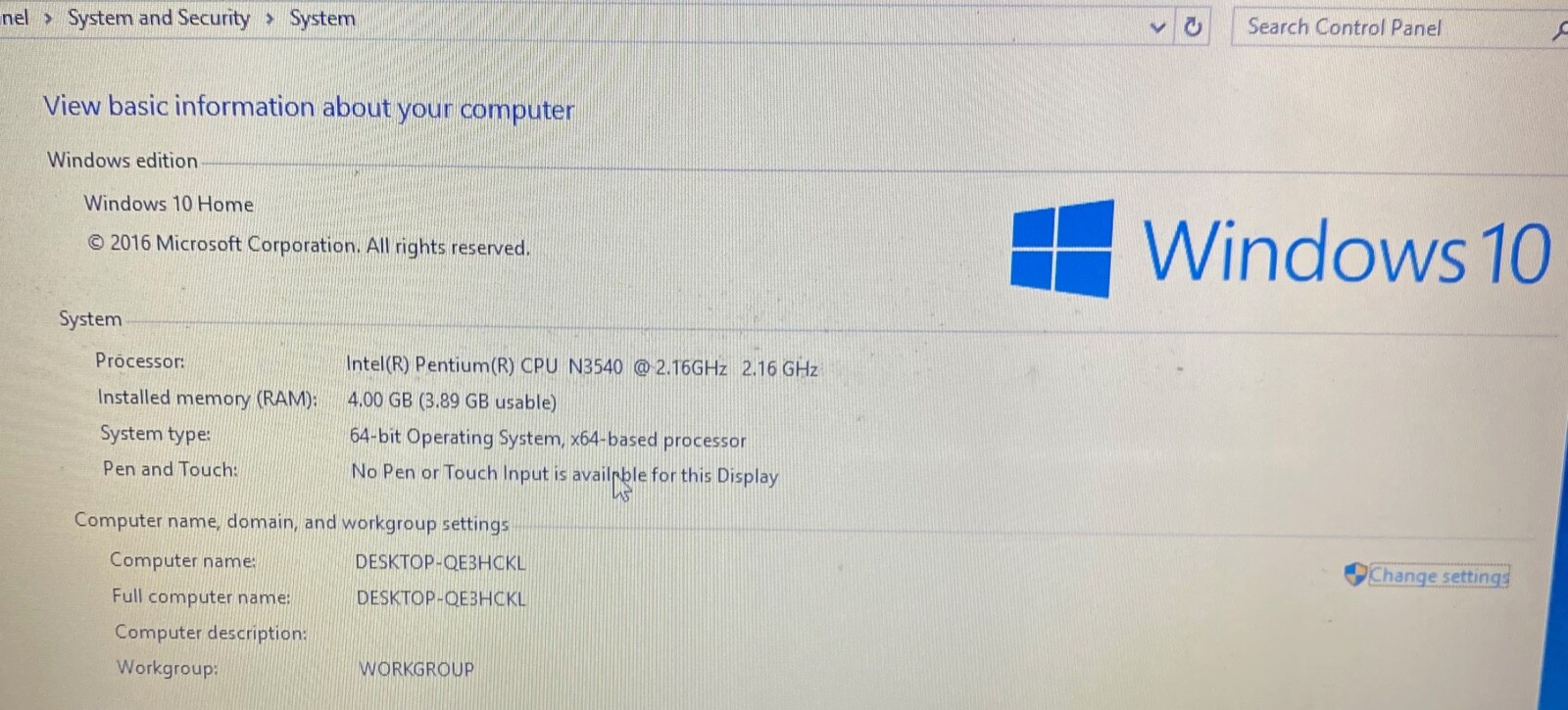 HP 15 Notebook PC_Intel Pentium N3540 @ 2.16 GHz_4GB RAM_500GB HDD_PLEASE READ!!