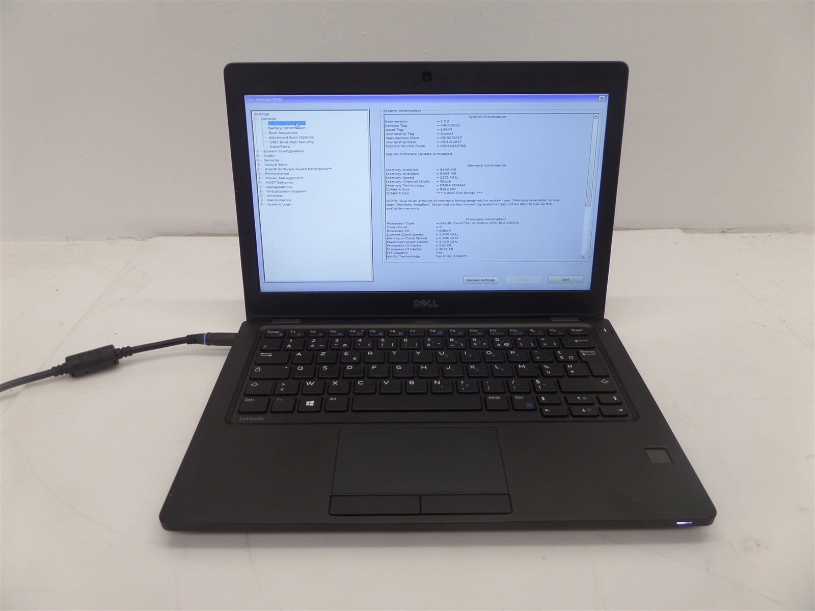 Dell Latitude 5280 12.5in Intel i5-7200U 2.50GHz 8GB RAM Latin Keyboard No HDD