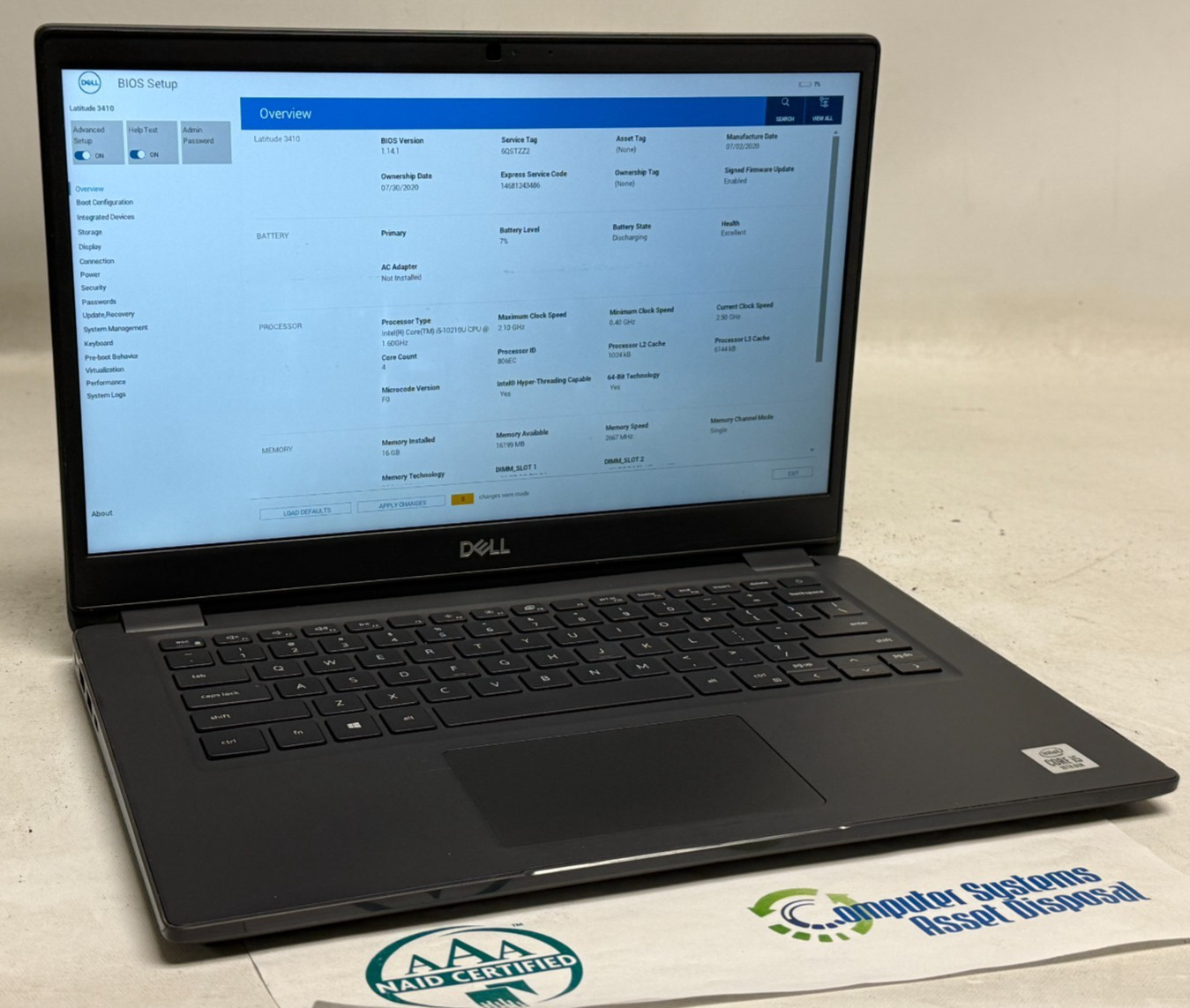 Dell Latitude 3410 14″ (i5-10210u 1.60GHz – 16GB RAM – 256GB SSD – Win11Home)