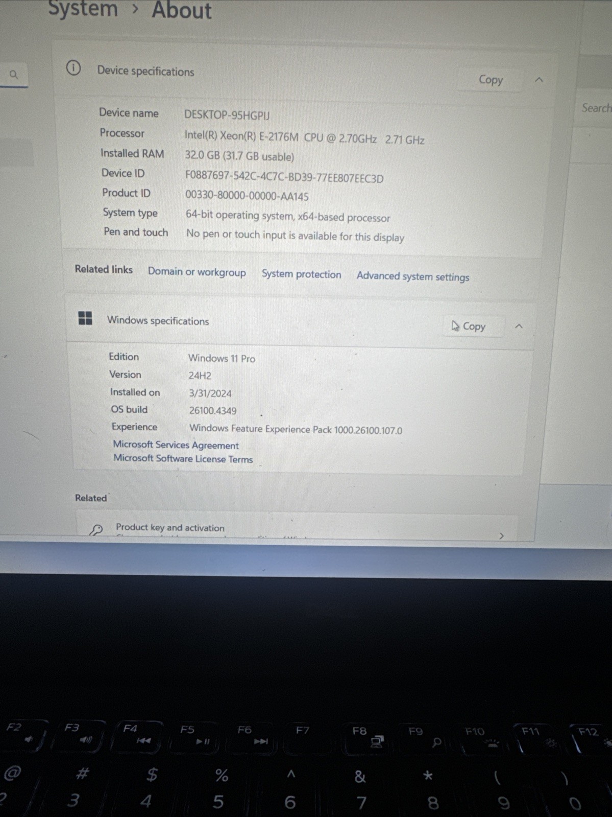 Dell Precision 5530 Xeon E-2176M @ 2.7GHz 32GB RAM 1TB SSD Win11 Pro