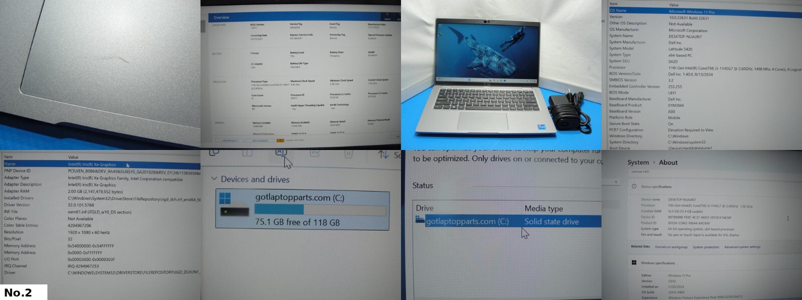 Dell Latitude 5420 14” FHD Intel Core i5-1145G7 2.6GHz 16GB 128GB SSD + Charger