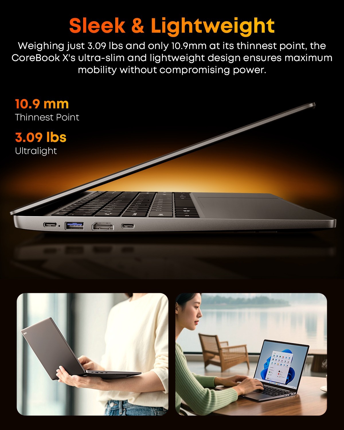 CHUWI CoreBook X Gaming Laptop AMD Ryzen 5 5500U (6C/12T) 16GB LPDDR4 2TB SSD