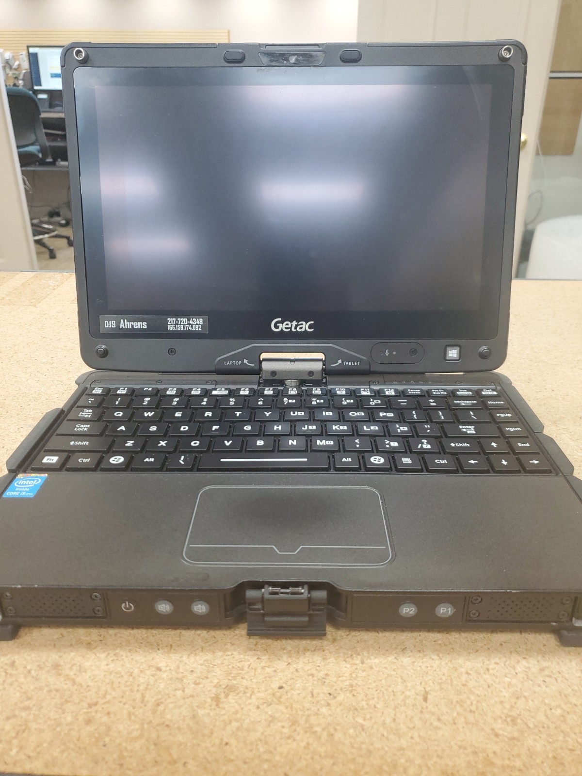 GETAC V110 Laptop Tablet Touch Screen i5-4300U 1.90GHz 8gB No HDD 9650hrs