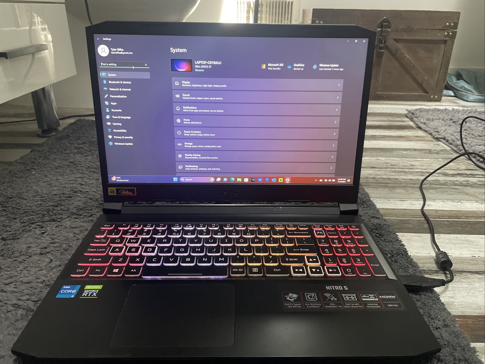 Acer Nitro 5 AN515-57-59F7 15.6” (512GB SSD Intel Core i5-11400H 2.7GHz 16GB…