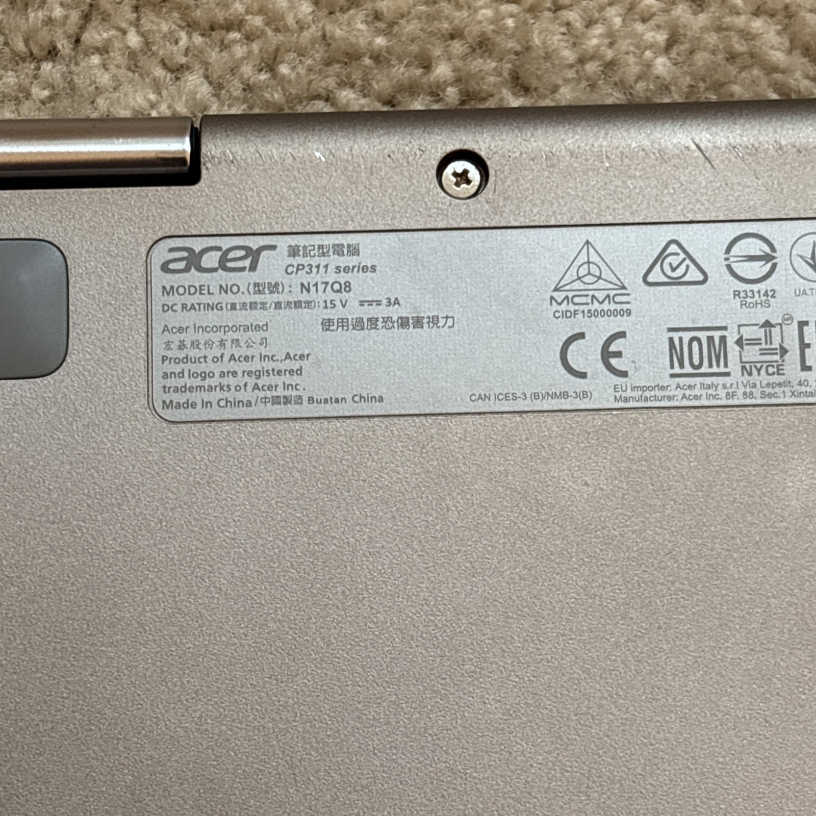 Acer Chromebook Spin 11 CP311-1H-C2DV 11.6″ Celeron 32GB 4GB RAM W/ Travel Case