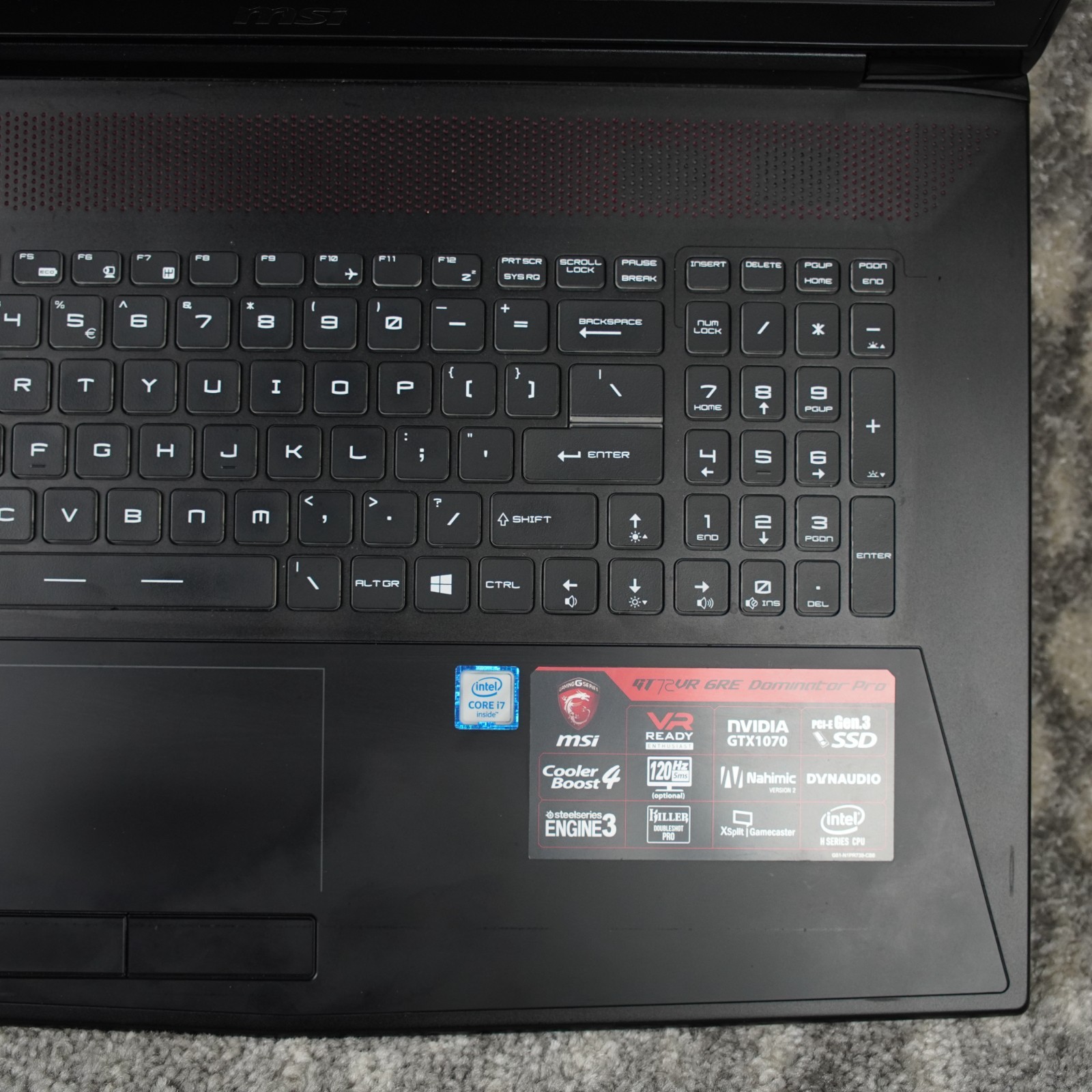 MSI GT72VR 6RE 17.3″ Gaming Laptop i7-6700HQ 16GB 512GB NVMe +1TB GTX 1070 8GB