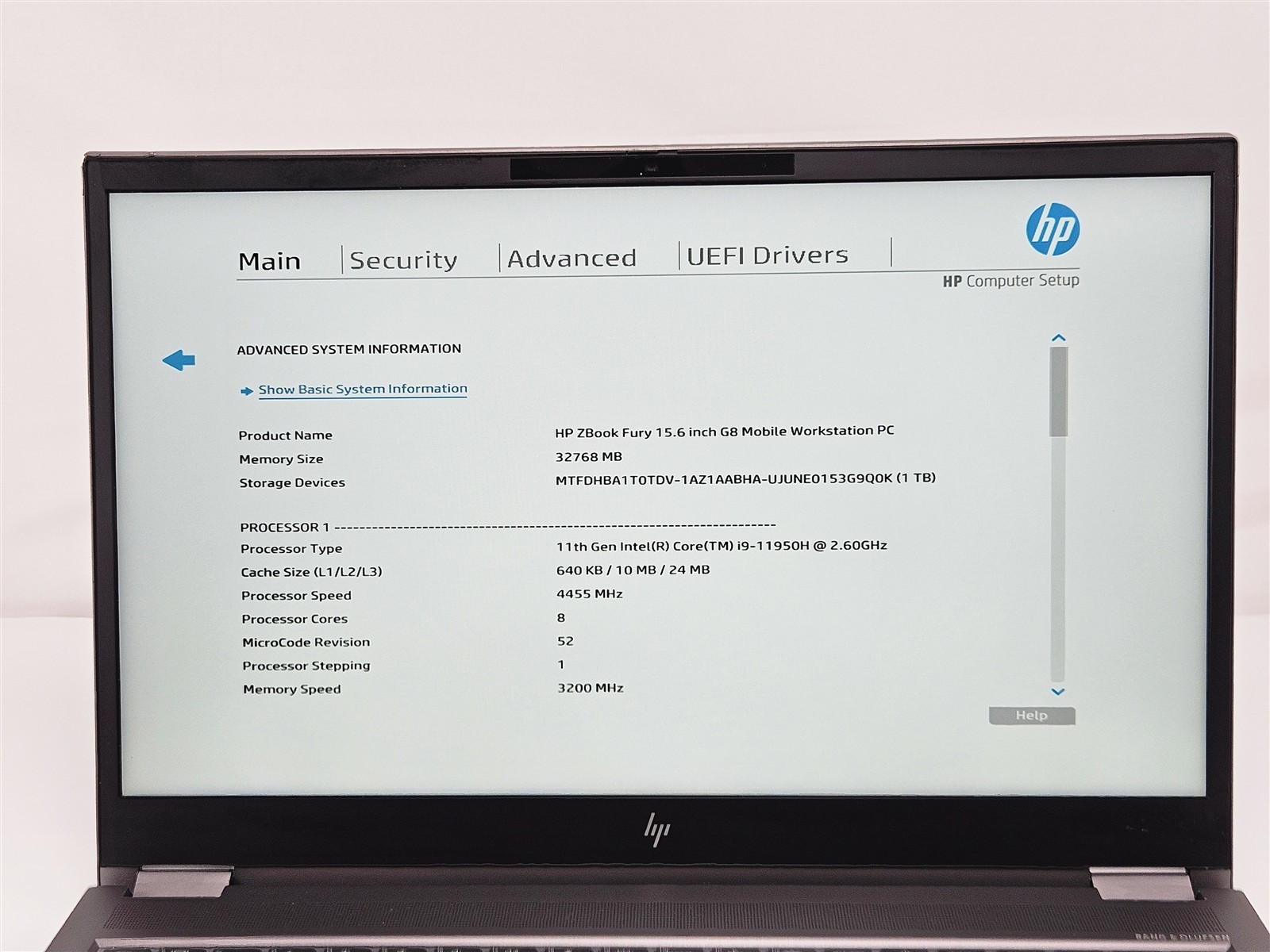 HP ZBook Fury 15 G8 32GB 1TB SSD i9-11950H 15.6″ Mobile Workstation Grade B