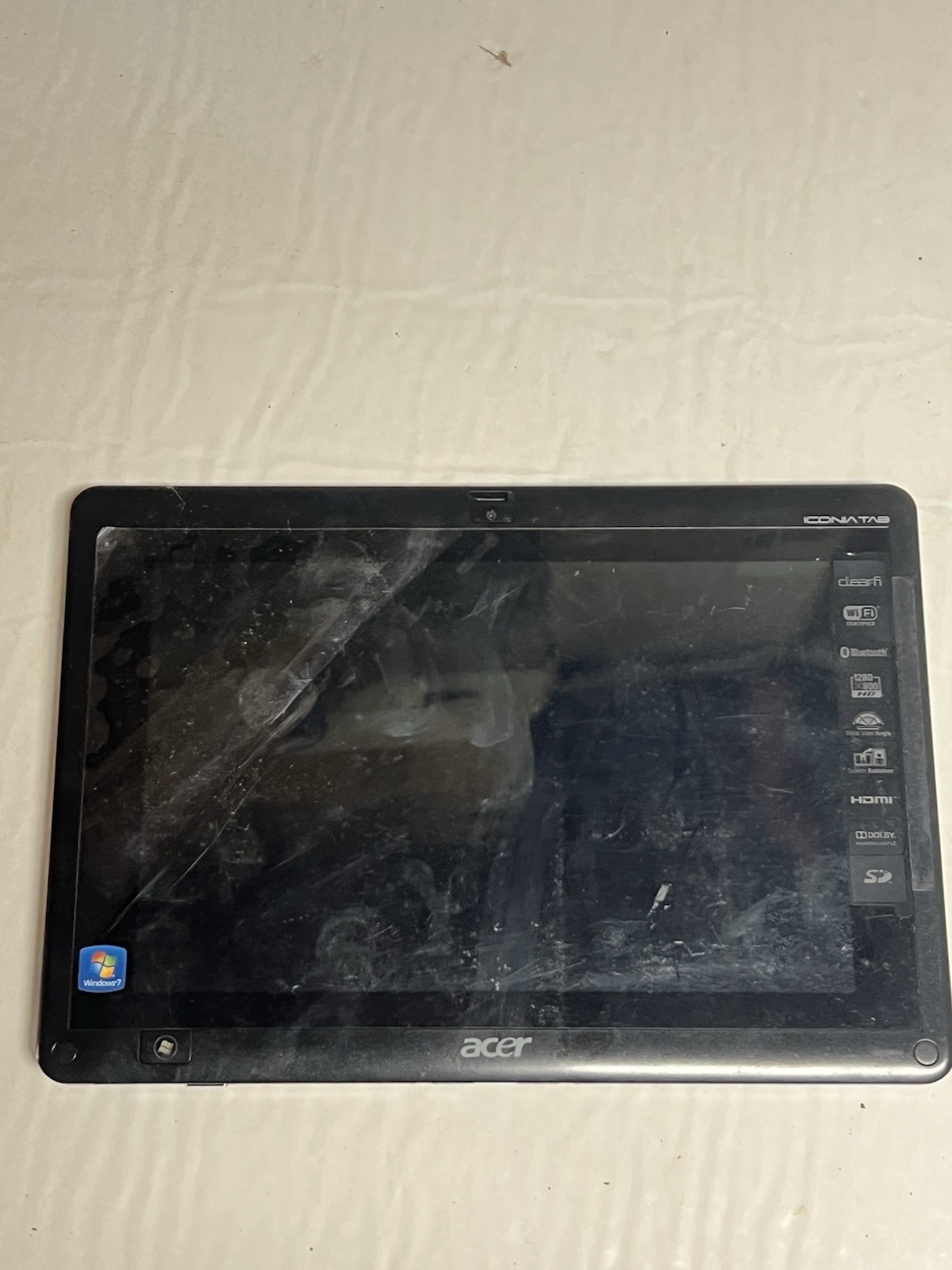 AS IS ACER ICONIA TAB W500 – FOR PARTS/NO POWER – AMD C 50 – 2GB RAM TABLET