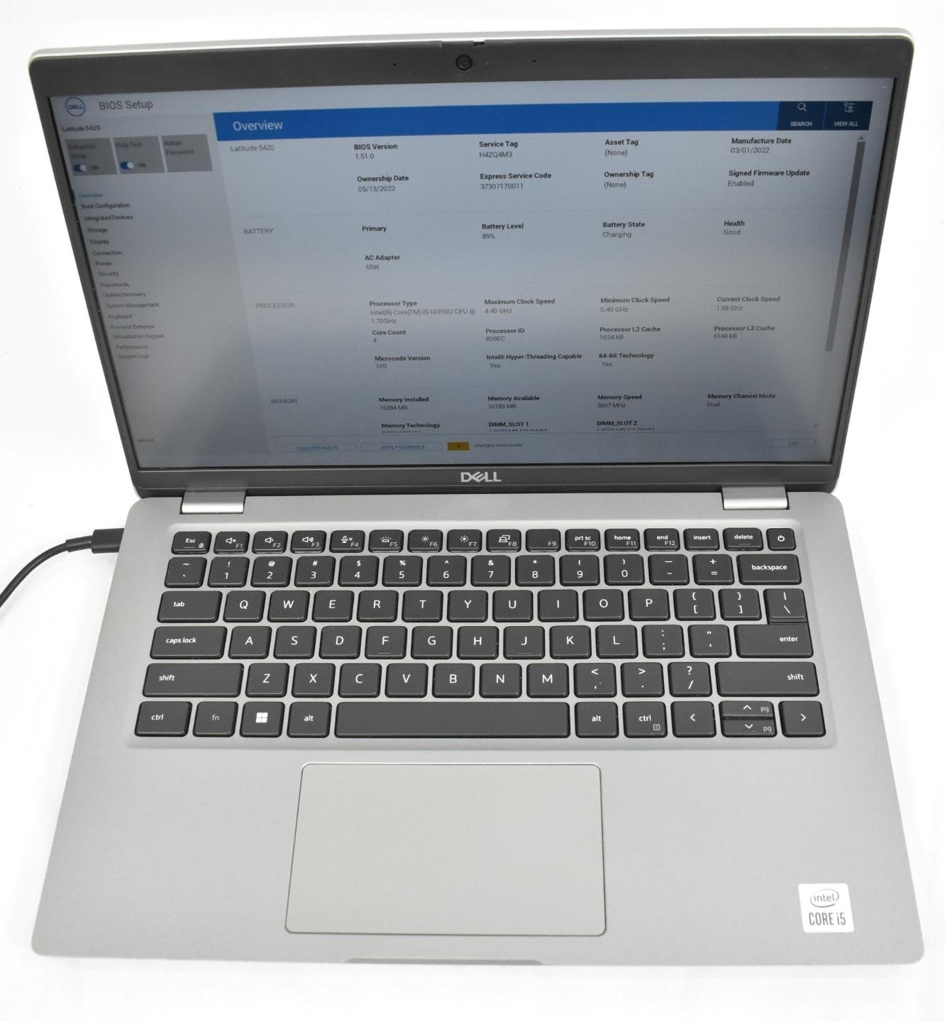 Dell Latitude 5420 Laptop i5-10310U 1.7GHz 16GB 256GB SSD 14″ No OS *See Detail