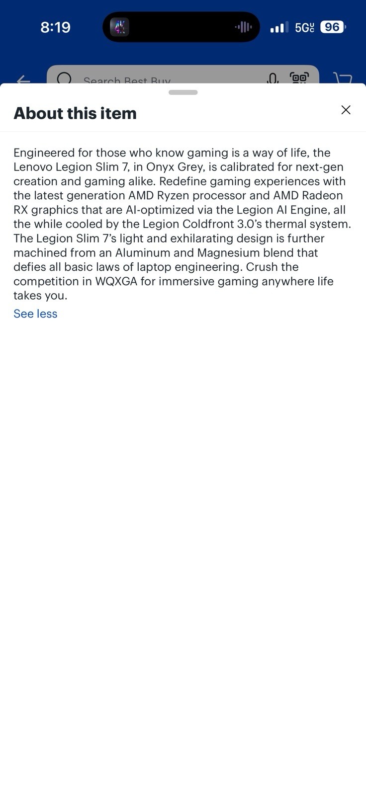 Lenovo Legion S7 AMD Advantage | Ryzen 9 6900HX | *!UPGRADED TO 24GB RAM!*
