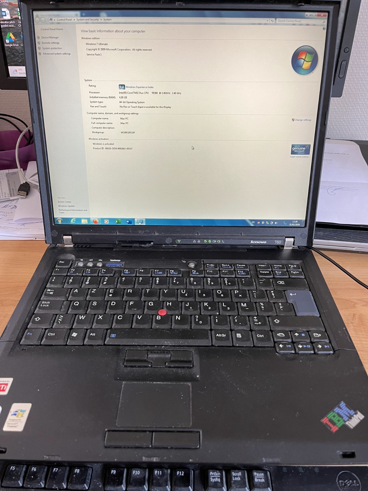 Lenovo T601F Frankepad LCD 15″ SXGA+ IPS laptop T60+T61 Intel mother board