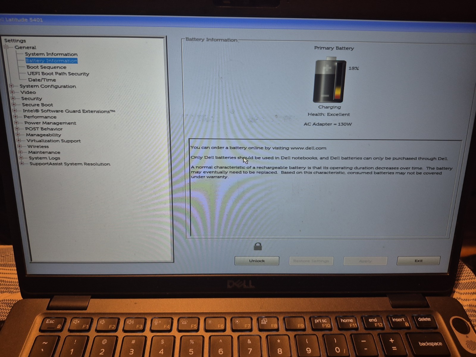 Dell Latitude 5401 14″ i7-9850H 8GB RAM No Drive PARTS BIOS LOCKED
