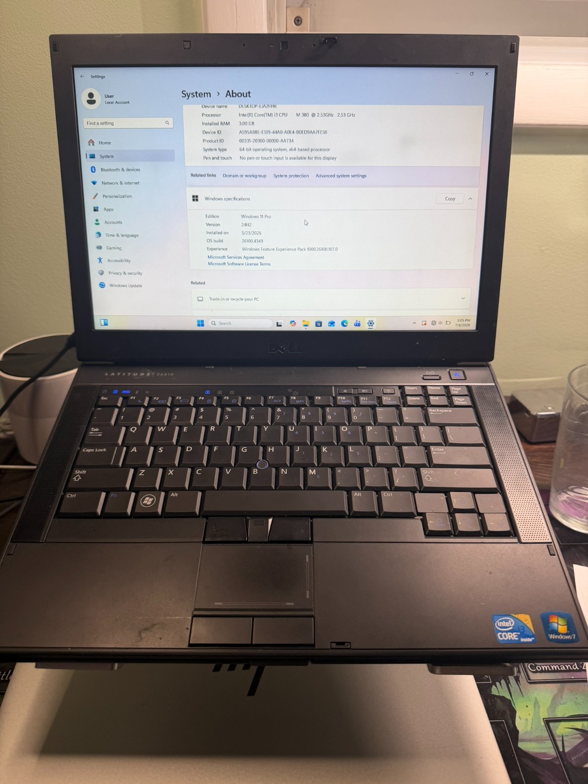 Dell Latitude E6410 i3 m380 3GB RAM 237GB SSD DVD Win 11 Pro Office 2010 Pro