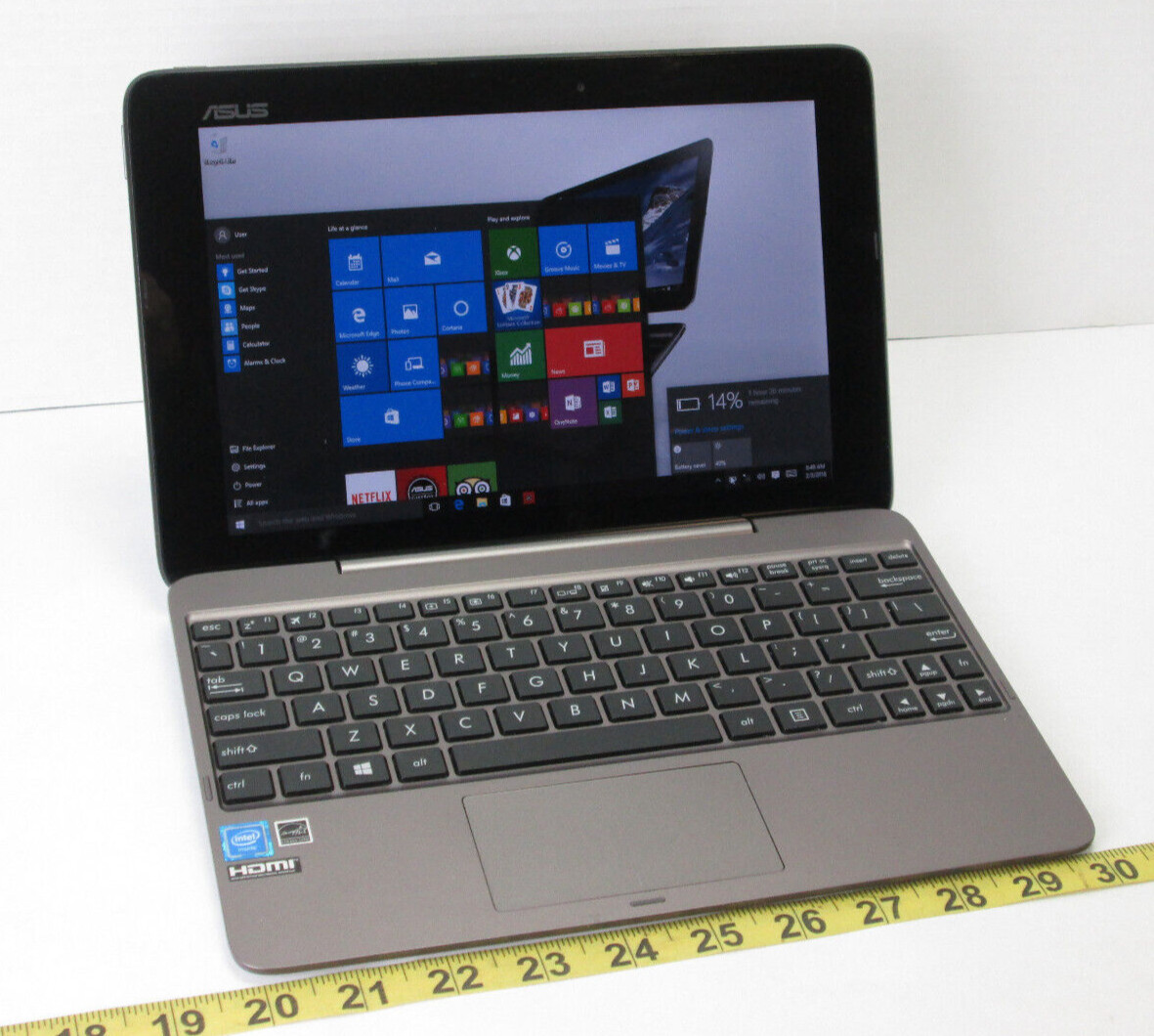 Asus Transformer Book Tablet/Laptop Windows 10 Home Intel Atom x5 4GB RAM SKU A
