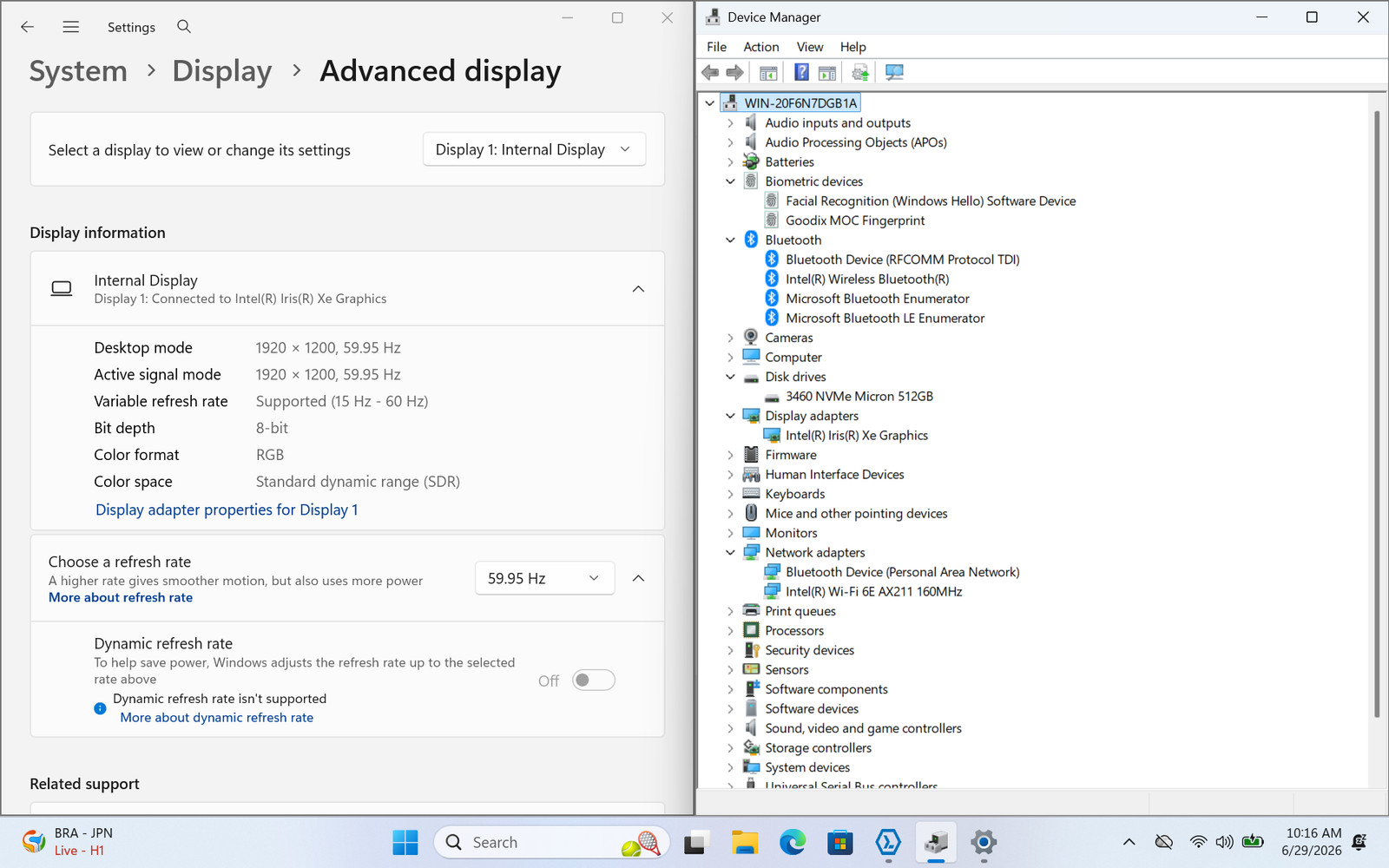 Dell XPS 9315 13″ FHD+ I7-1250U 512GB SSD 16GB W11 Webcam Backlit FP Reader