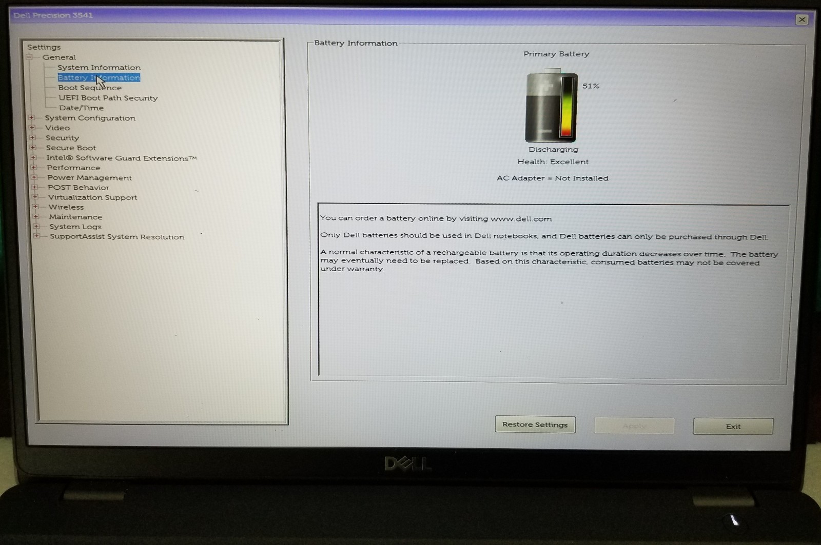 Dell Precision 3541 15″ Intel i7-9750H 16GB DDR4 Quadro P620 | No SSD | *READ*