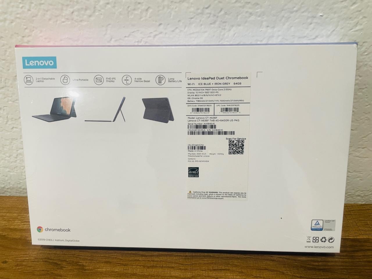 Lenovo IdeaPad Duet Chromebook CT-X636F ICE Blue + Iron Grey 64 GB 2-1 *New