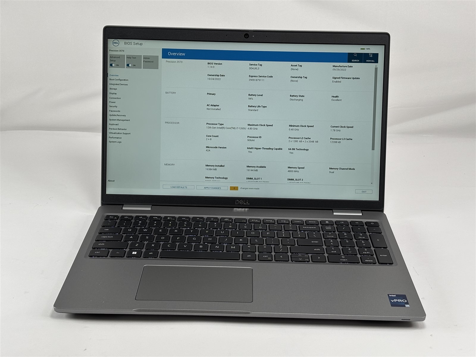Dell Precision 3570 Core i7-1265U 1.8GHz 16GB 512GB SSD 15.6″ T550 GPU