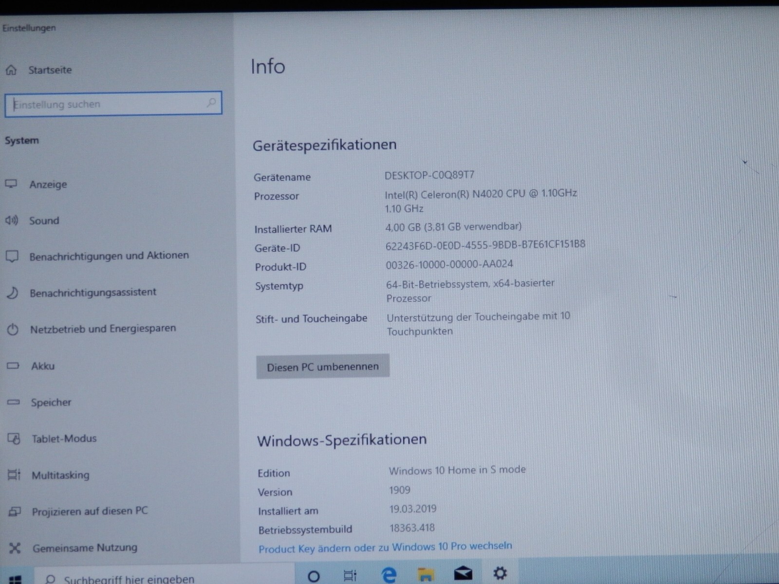 Lenovo IP Flex 3 11IGL05, Intel Celeron N4020, 4GB Ram, ohne SSD, 11,6″ Zoll HD