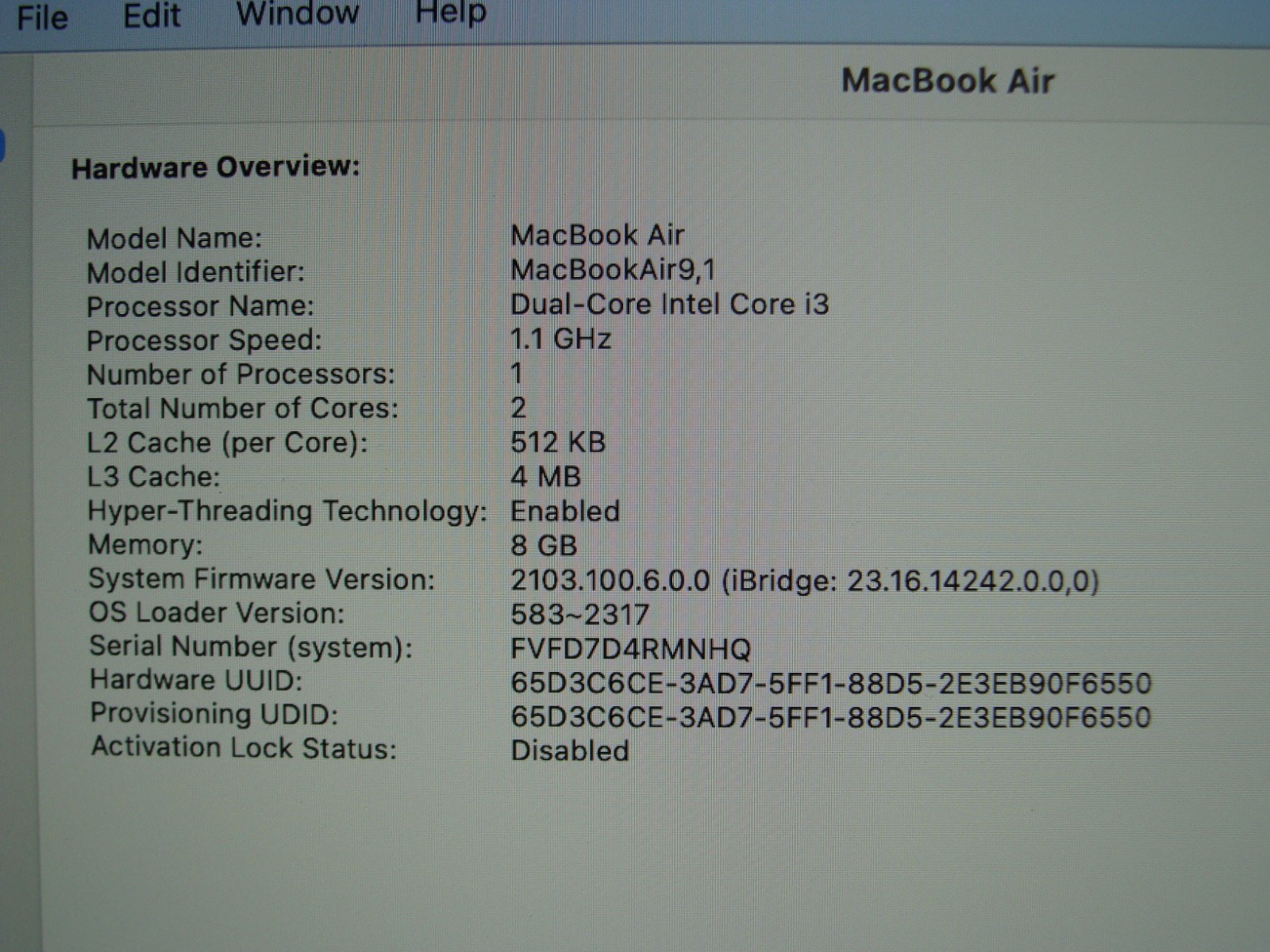 Apple MacBook Air 13″ A2179 (2020) i3-1000NG4 1.1GHz 8GB 256GB SSD MWTJ2LL/A +PA