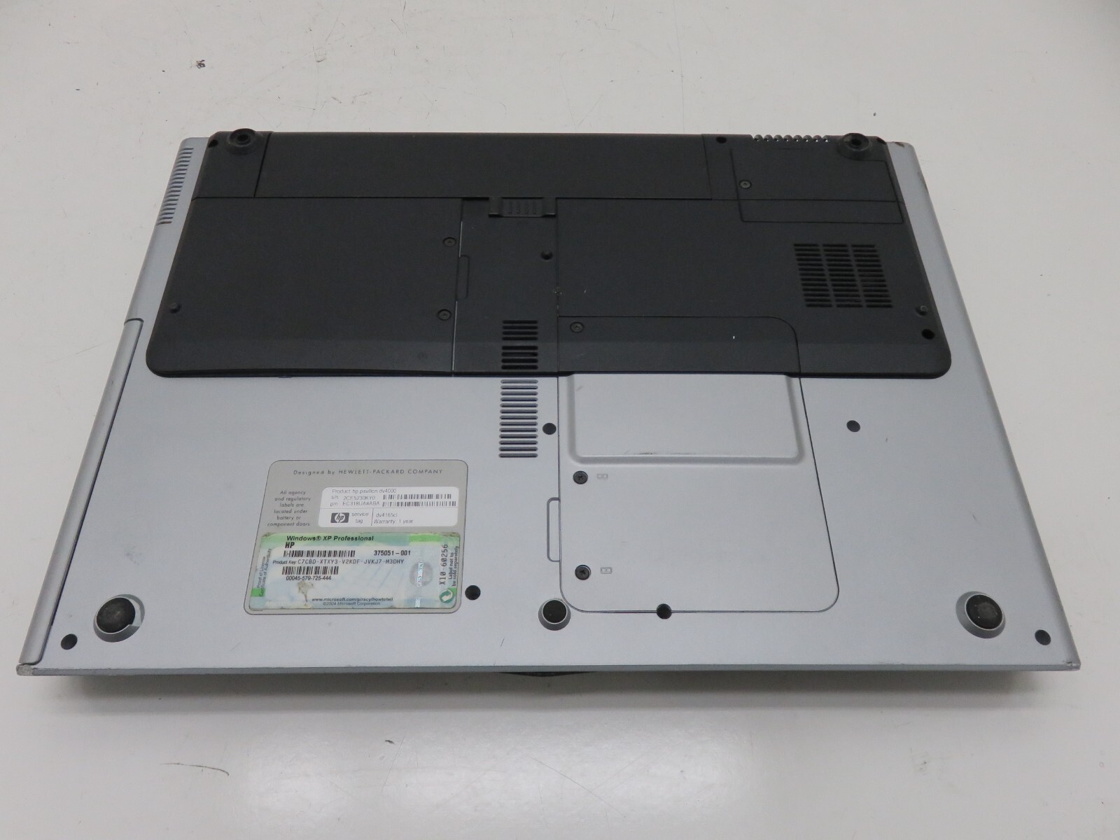HP Pavilion dv4000 DV4165CL Laptop Intel Pentium M 1GB Ram No HDD,Bad Battery
