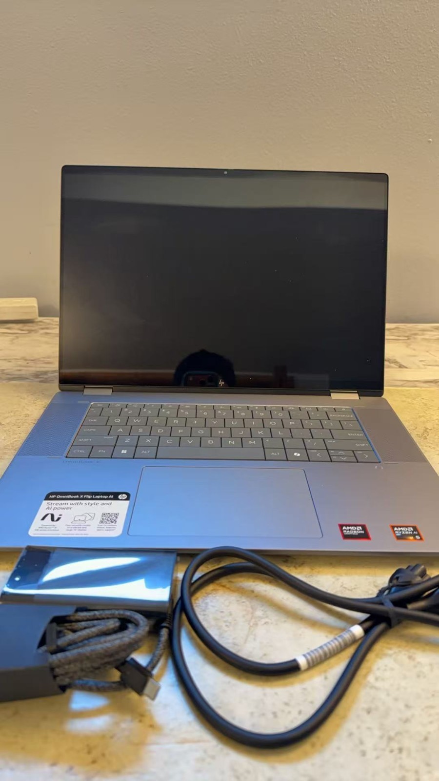 HP OmniBook X Flip 2-in-1 Laptop, 16″ 2K Touch, Ryzen AI 5 340, 16GB, 512GB SSD
