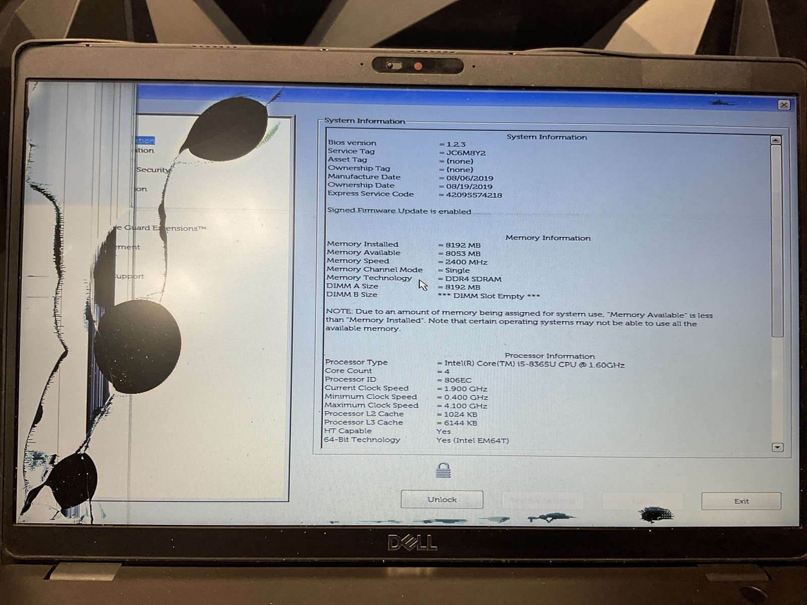 Precision 3540 / i5 8th / No RAM Laptop Notebook PC / P10