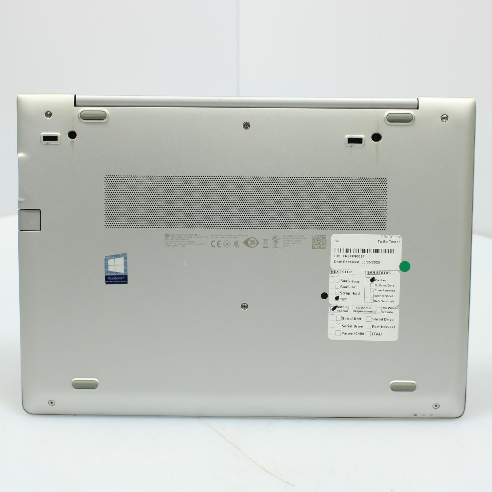 HP Elitebook 840 G5 Intel Core i7 8th Gen 8GB RAM No Drive/OS/Battery Laptop B3