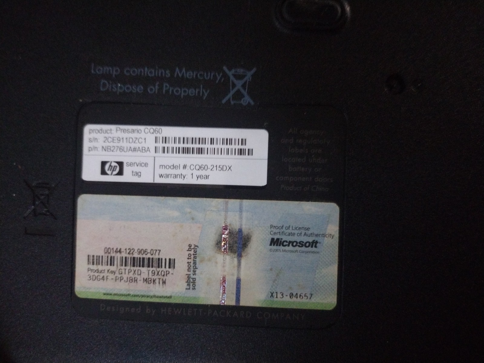 Compaq 15.6in. (250GB, 2GHz, 2GB) Notebook – CQ60215DX