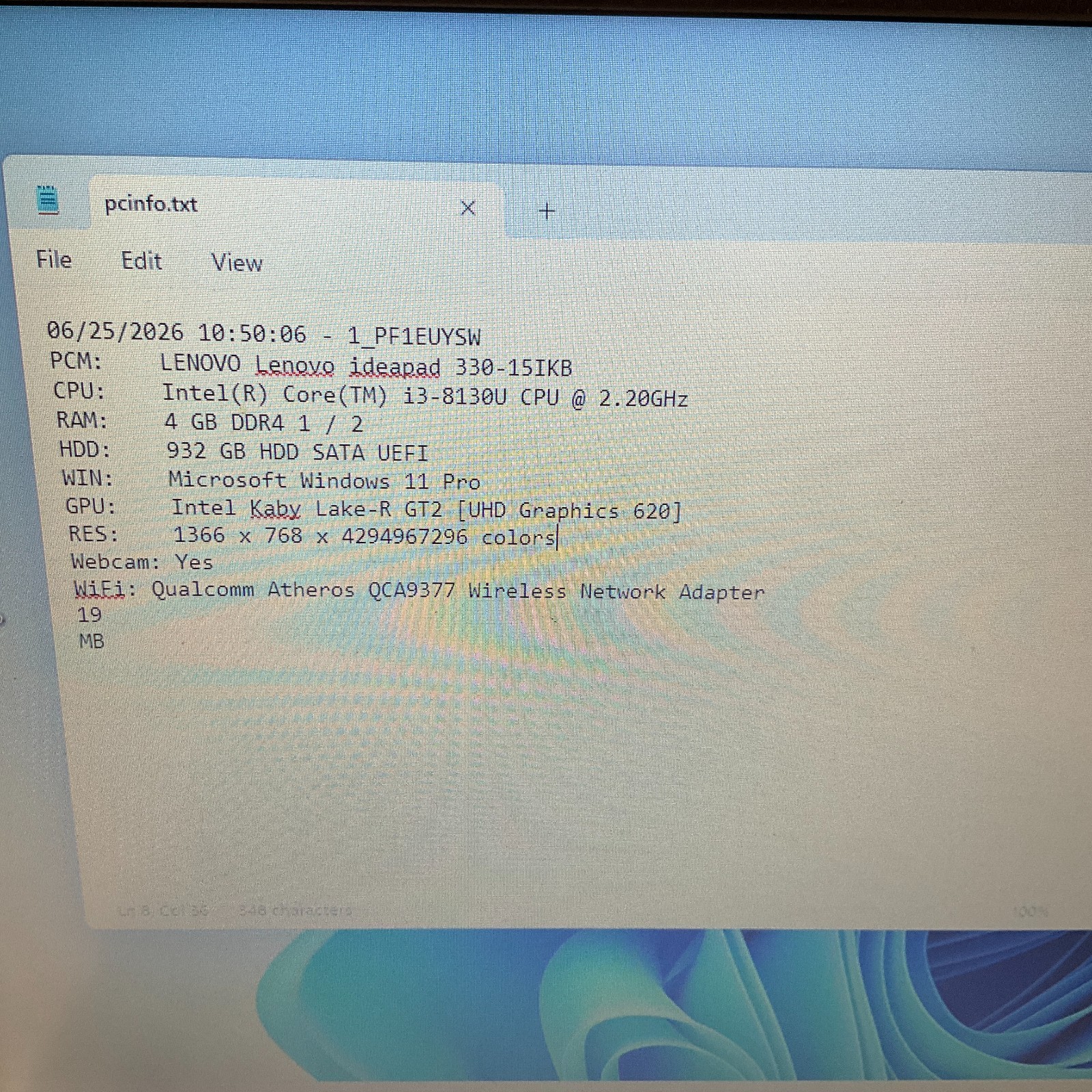 Lenovo Ideapad 330-15IKB 15.6″ Intel Core i3-8130U @2.20GHz 4GB RAM 1TB HDD