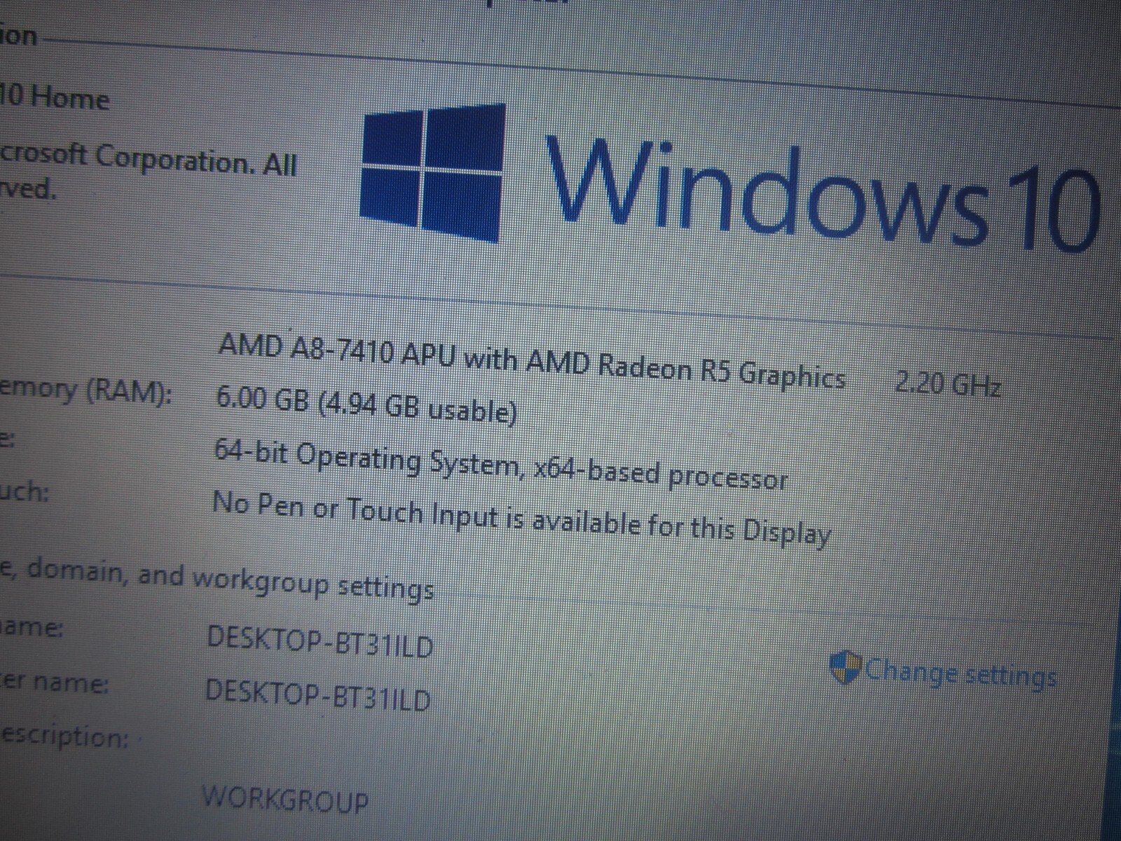 Dell Inspiron 15 5555 Laptop 2GHz 6GBRAM 500GBHD SCREEN INTACT NoPwrCord – WORKS
