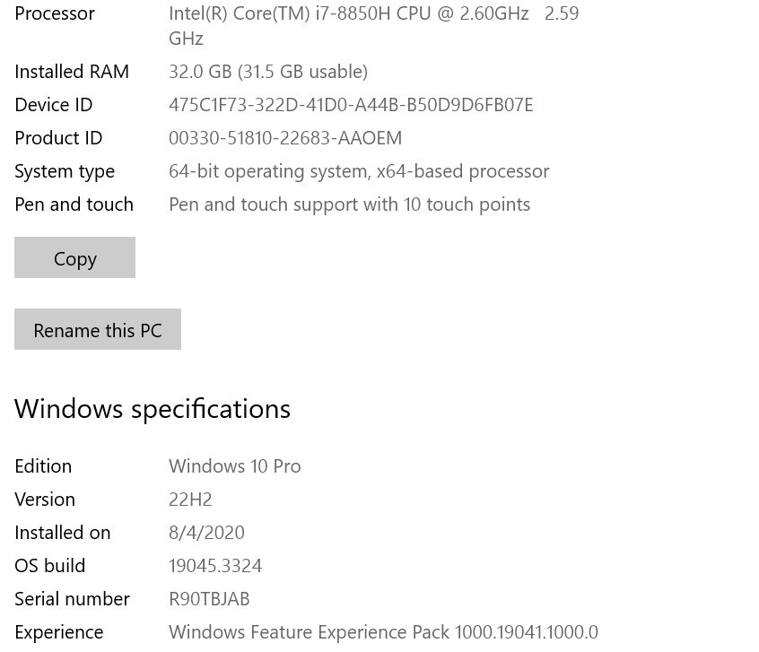 Lenovo Thinkpad P1 Gen1 w/32 GB RAM, i7, 4K Touchscreen, NVIDIA Quadro P2000 GPU