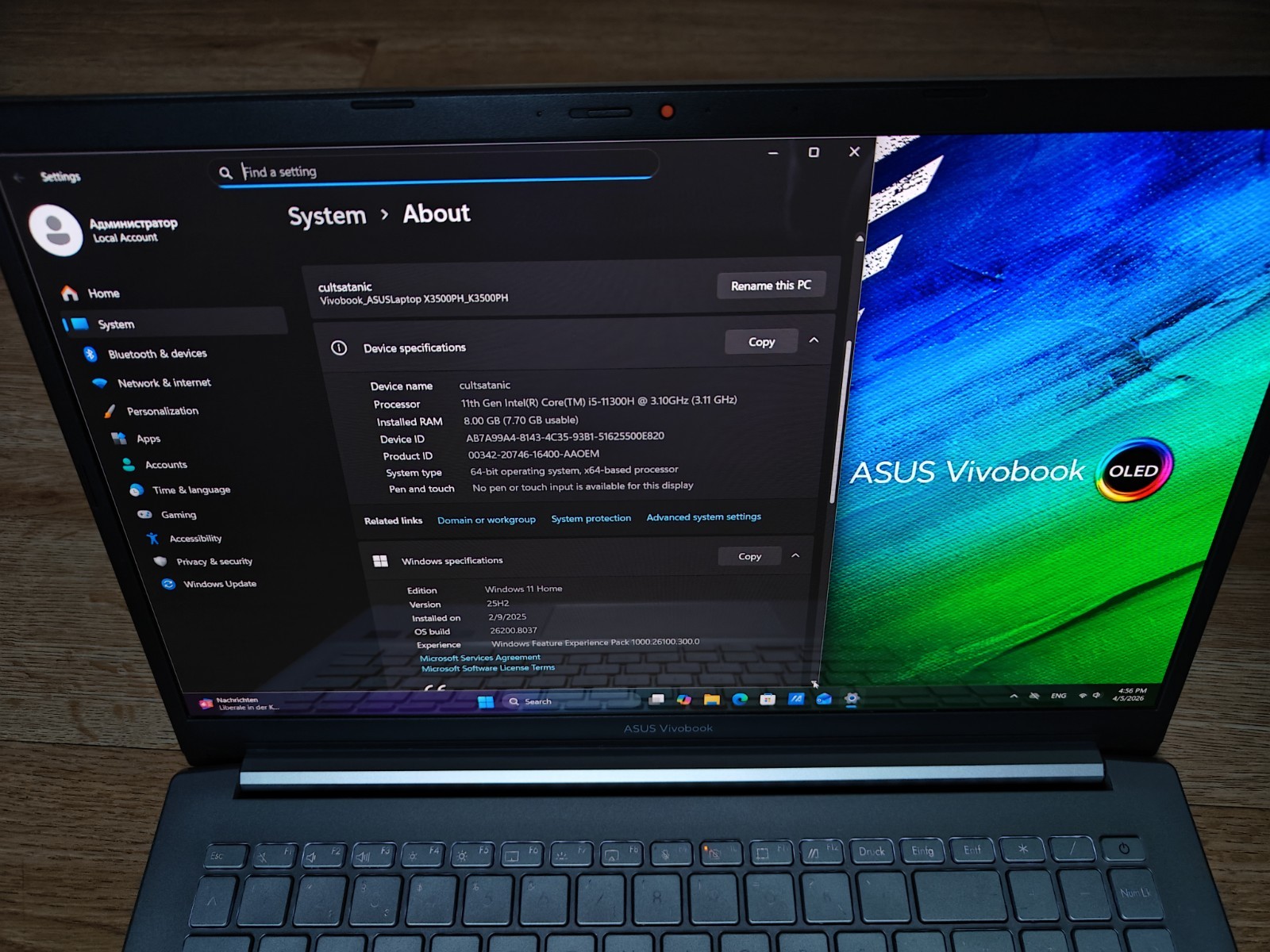 ASUS Vivobook Pro 15 OLED FHD 8/512Gb Nvidia GTX 1650 4GB