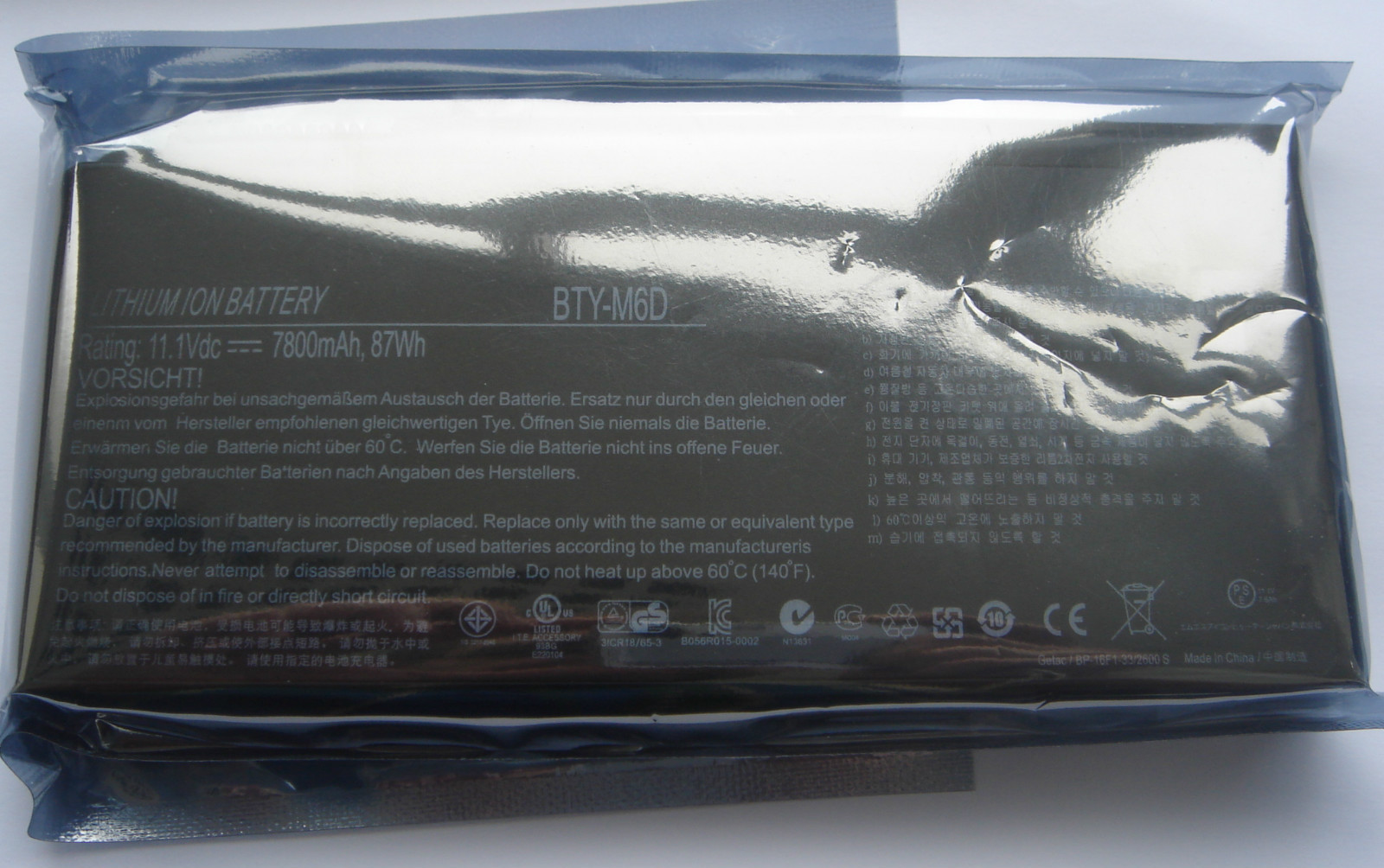 Original MSI Battery BTY-M6D 11.1V 7800mAh 87Wh E6603 GT660 GT663