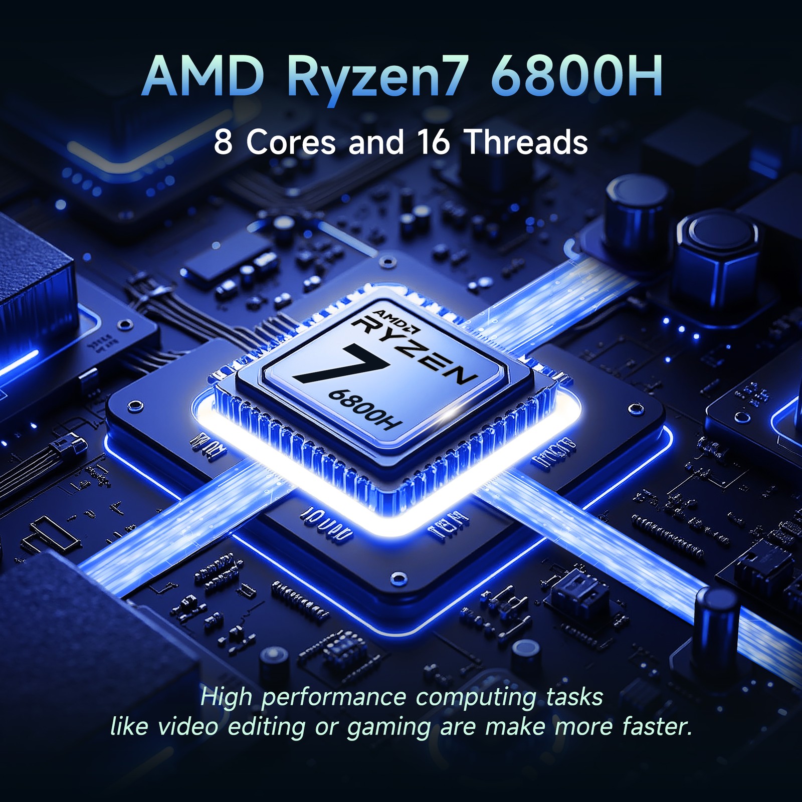 NIMO 17.3″ Laptop 8 Cores AMD Ryzen 7 6800H 16GB DDR5 RAM 512GB SSD Radeon 680M