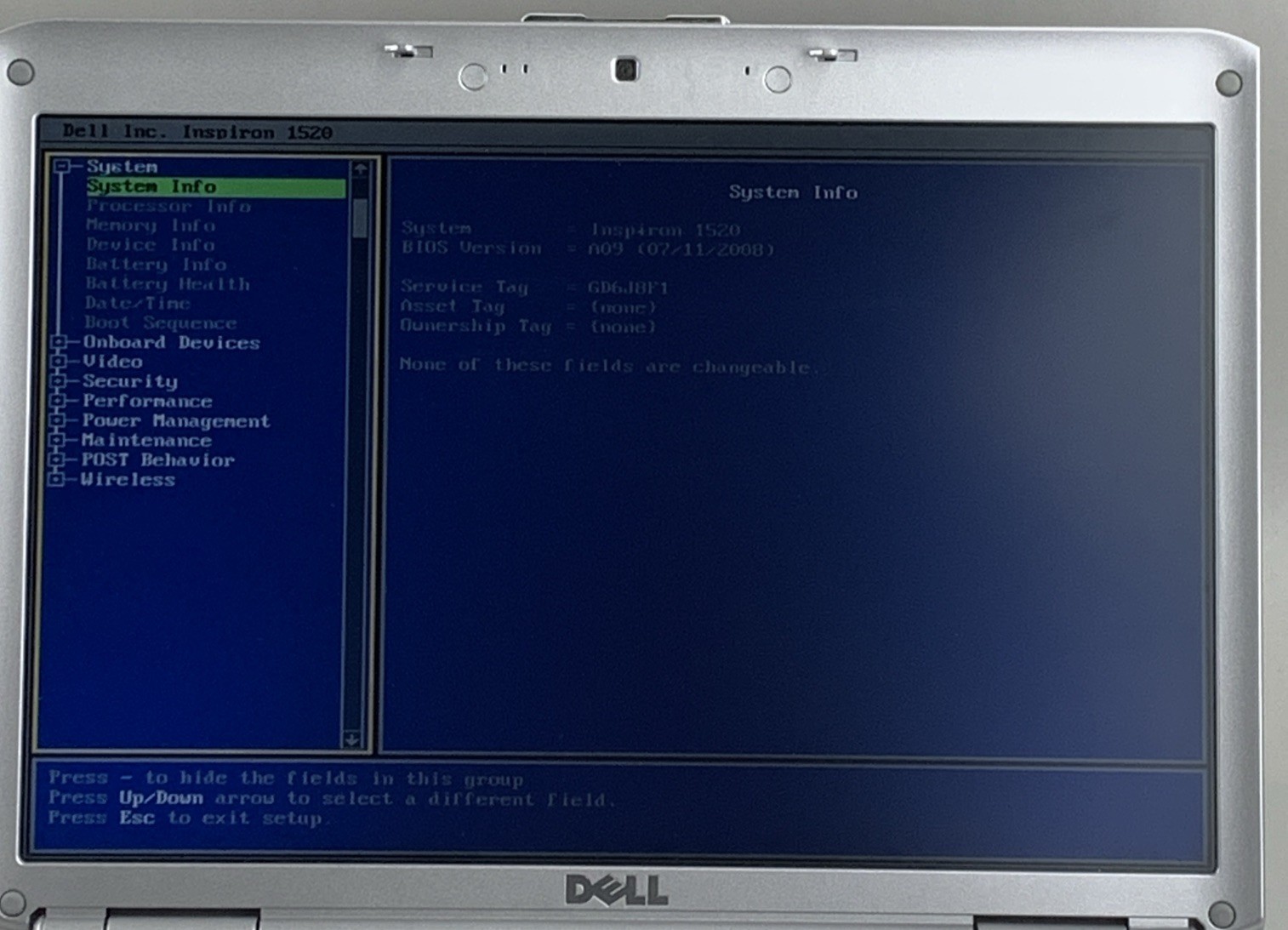 Dell Inspiron 1520 Core 2 Duo-06FD 2.00GHz 3GB RAM 15.6″ No Battery No HDD/OS