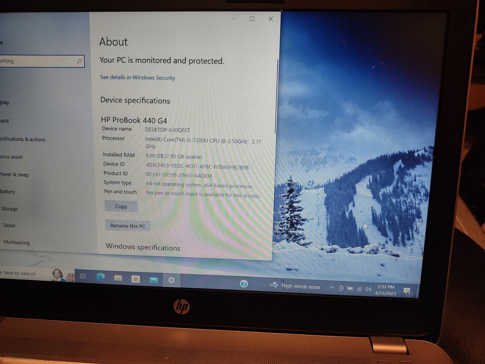 HP ProBook 650 G4 15.6″ Laptop Intel i5 8250U 1.6GHz 8GB RAM 256GB SSD Used