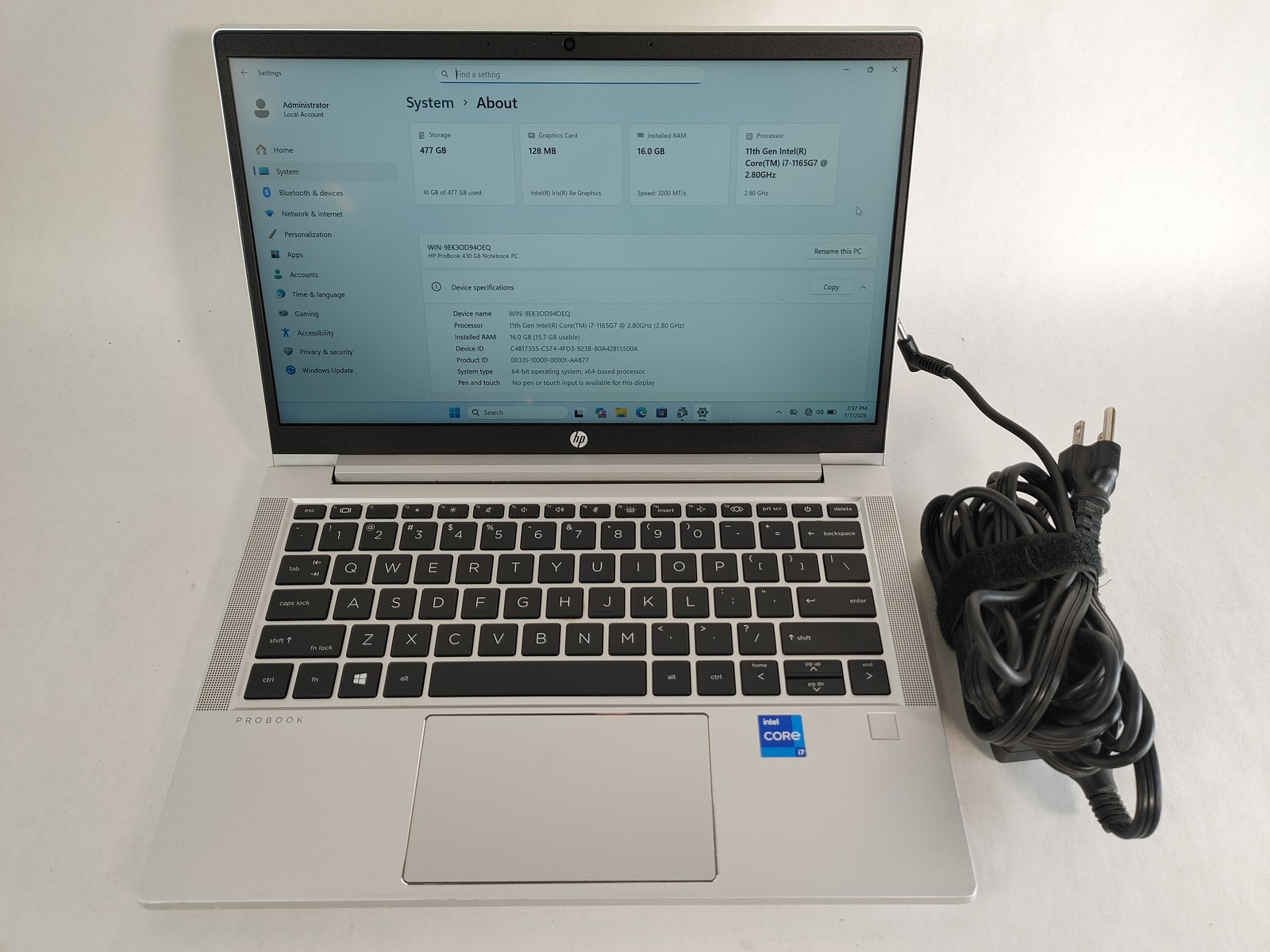 HP ProBook 430 G8 Core i7-1165G7 2.80 GHz 16 GB DDR4 512 GB NVMe Windows 11 Pro