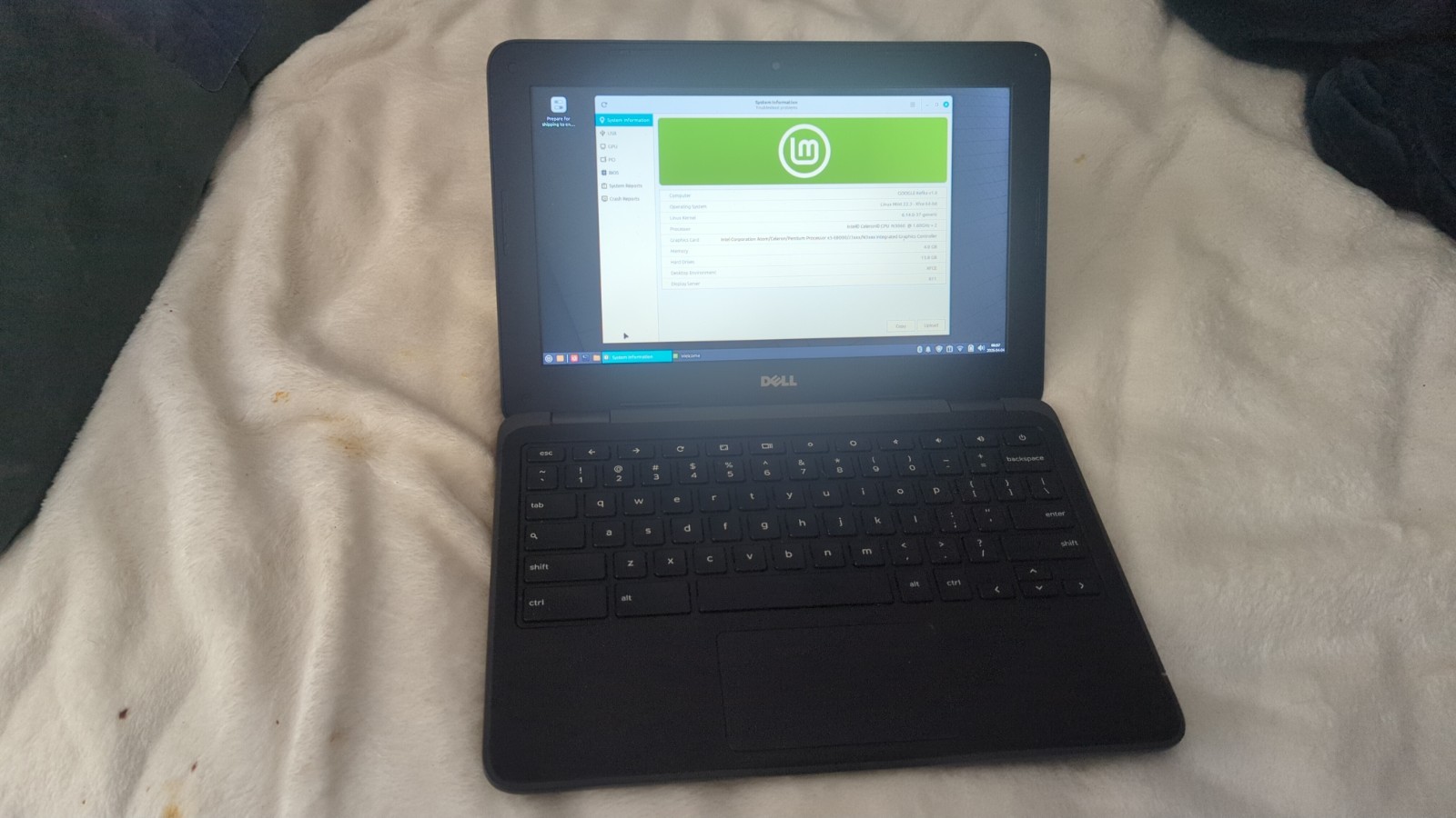 Dell Chromebook 3180 Laptop 11.6″ Celeron 4GB RAM 16GB SSD Linux Mint WiFi HDMI