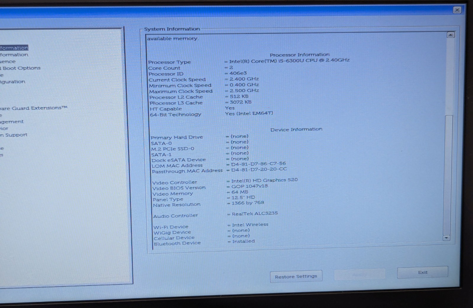 Incomplete Dell Latitude E5270 12.5″ Laptop Intel Core i5-6300U 2.40GHz 8GB RAM