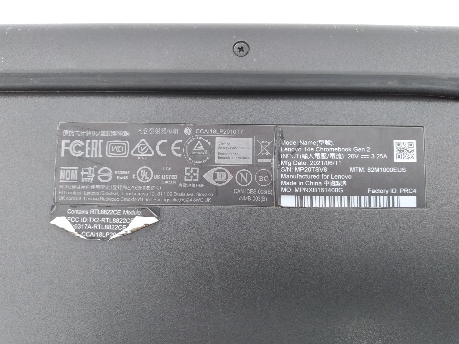Lenovo 14e Chromebook Gen 2 14″ Touchscreen AMD 3015Ce, 4GB RAM, 32GB EMMC