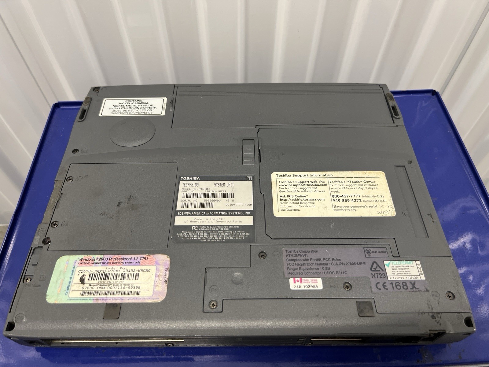 Toshiba Tecra 8100 14.1″ Pentium III Laptop – For Parts Untested