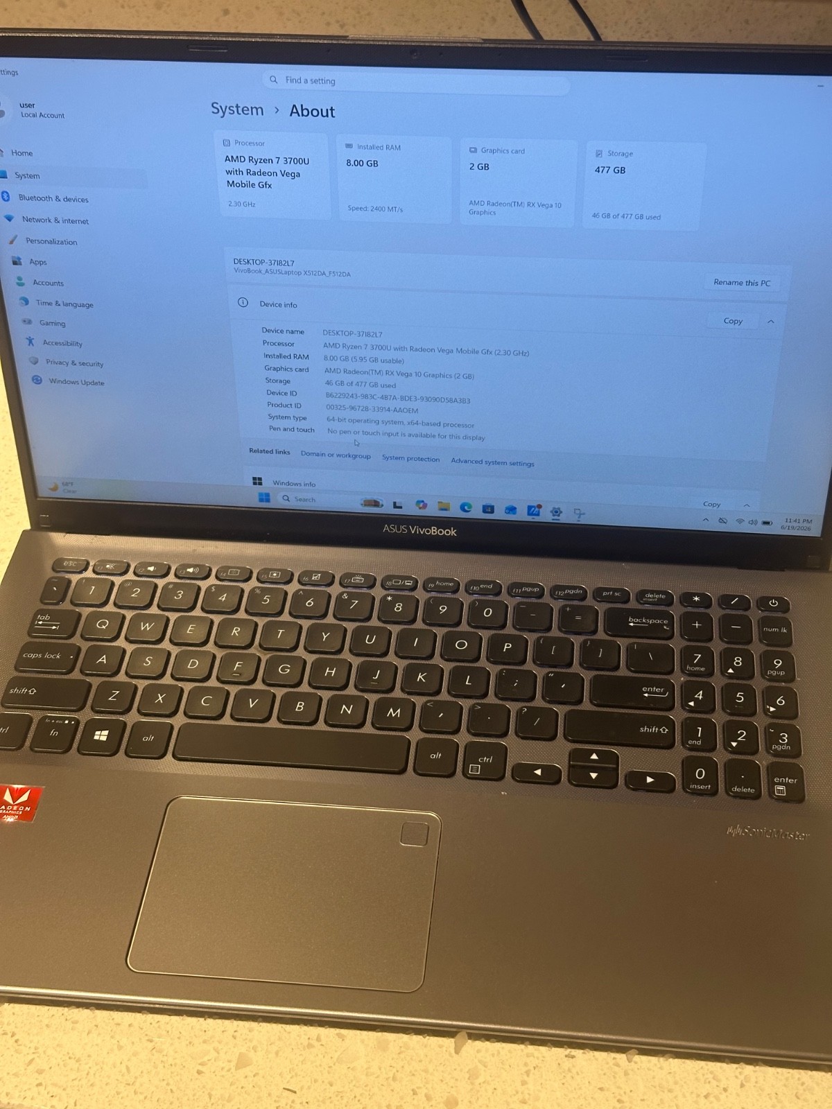 ASUS Vivobook 15 F512DA Laptop – Ryzen 7