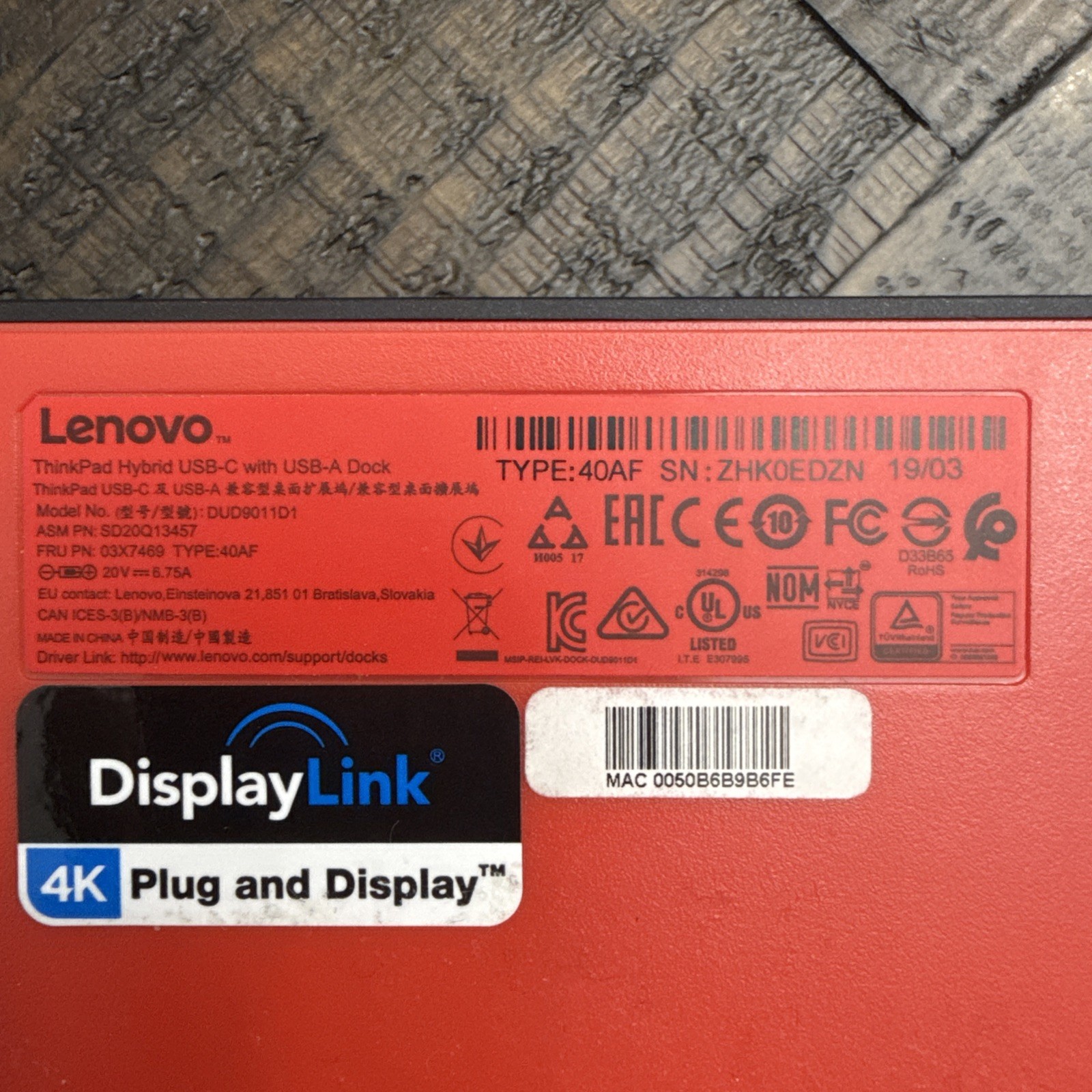 Lenovo ThinkPad HYBRID USB-C with USB-A Dock (40AF /DUD9011D1)Dock Only Lot of 2