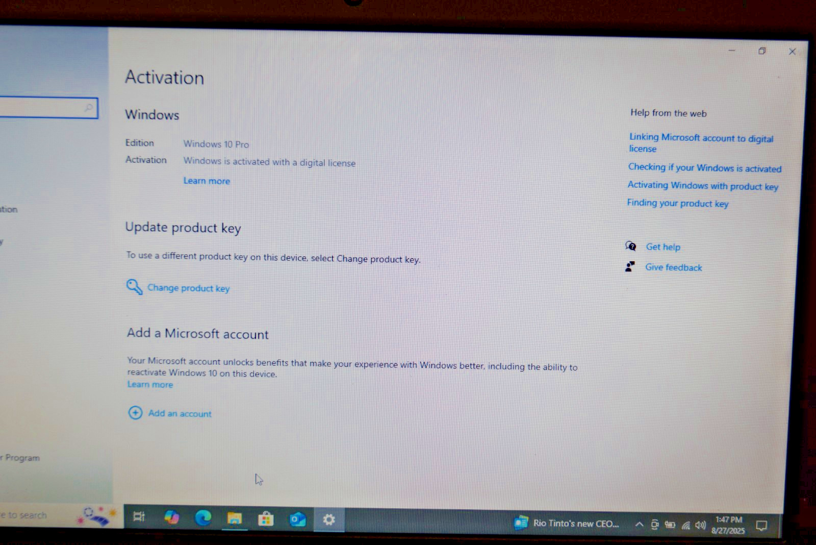 Active latest 22H2 WIN 10PRO Toshiba C55-A5300 @1.80GHz,4GB RAM 1TB HDD