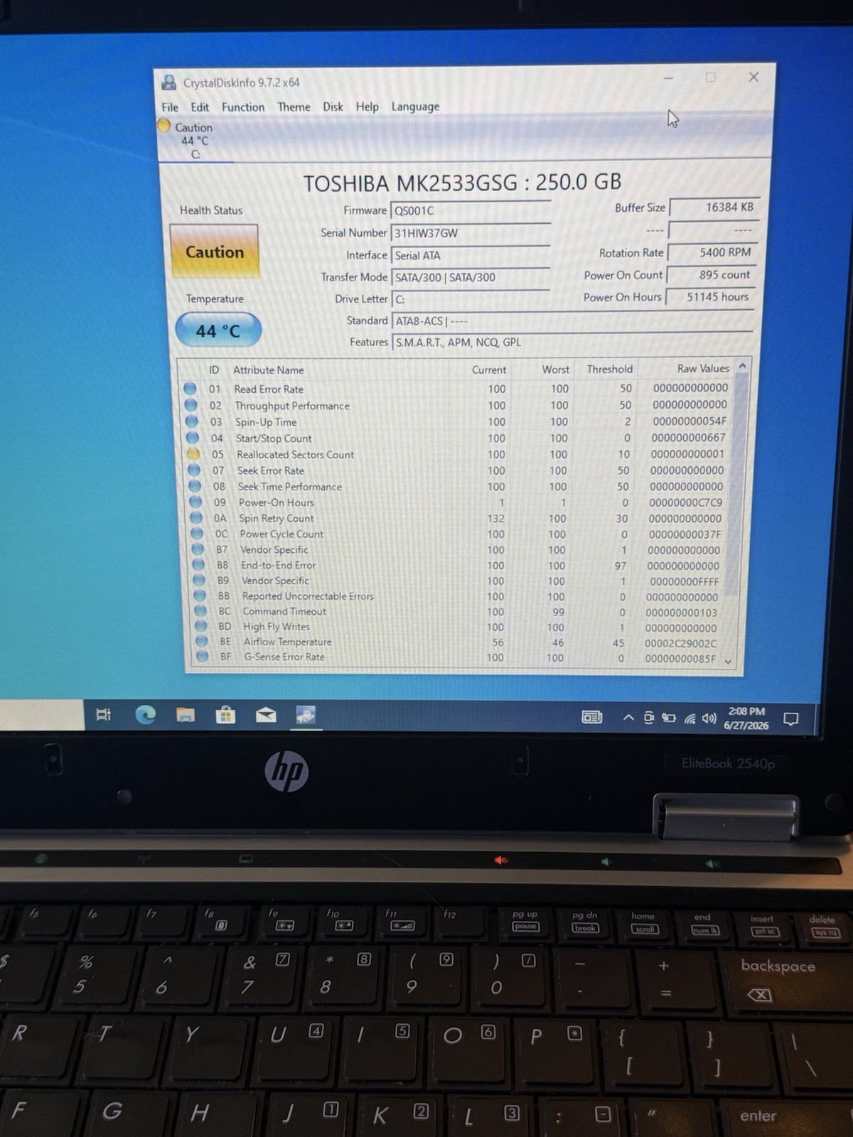 HP EliteBook 2540P 12″ i7-L640 2.13GHz 8GB RAM 250GB HDD Win10P READ